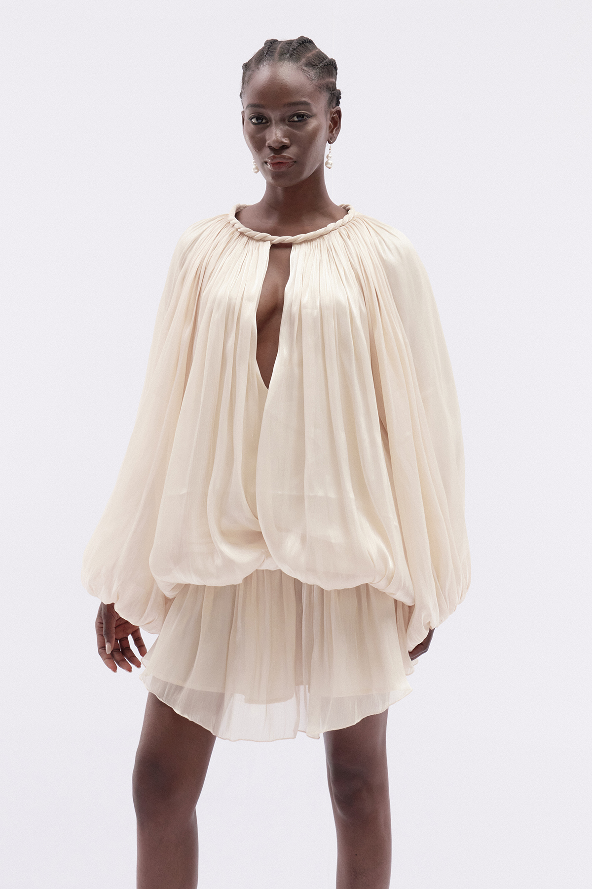 Katsumi Twist Draped Mini Dress