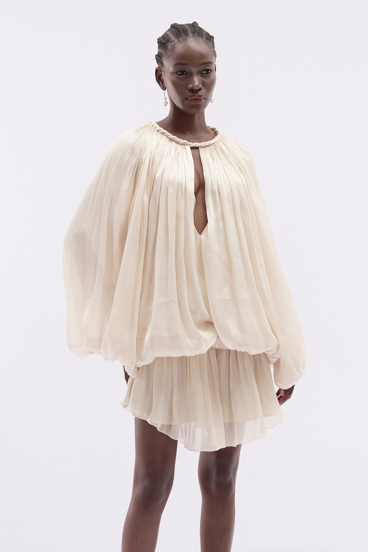 Katsumi Twist Draped Mini Dress