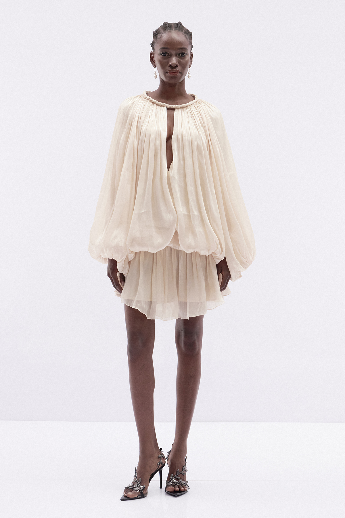 Katsumi Twist Draped Mini Dress