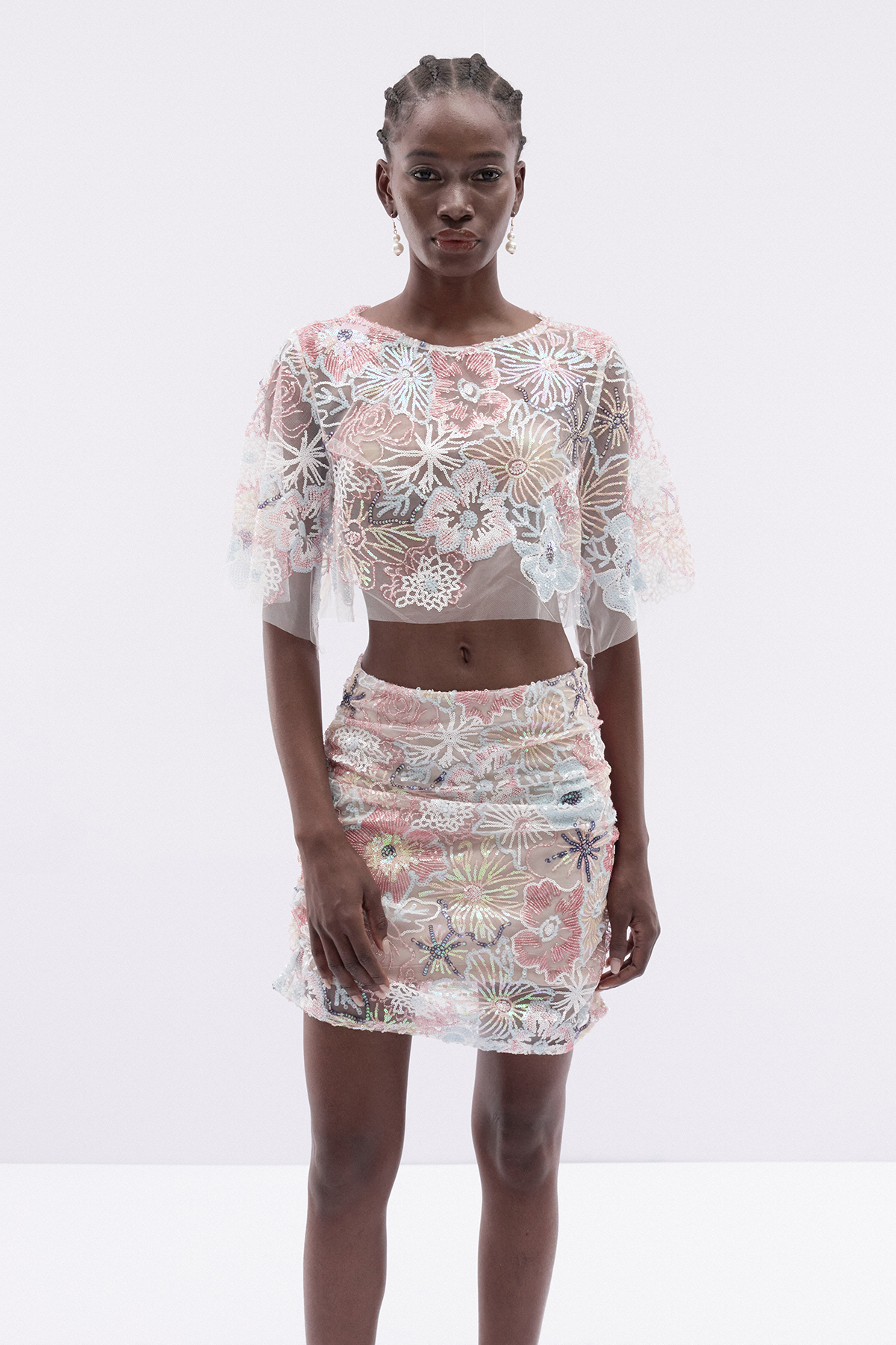 Katsuye Sequin Embellished Skirt Set