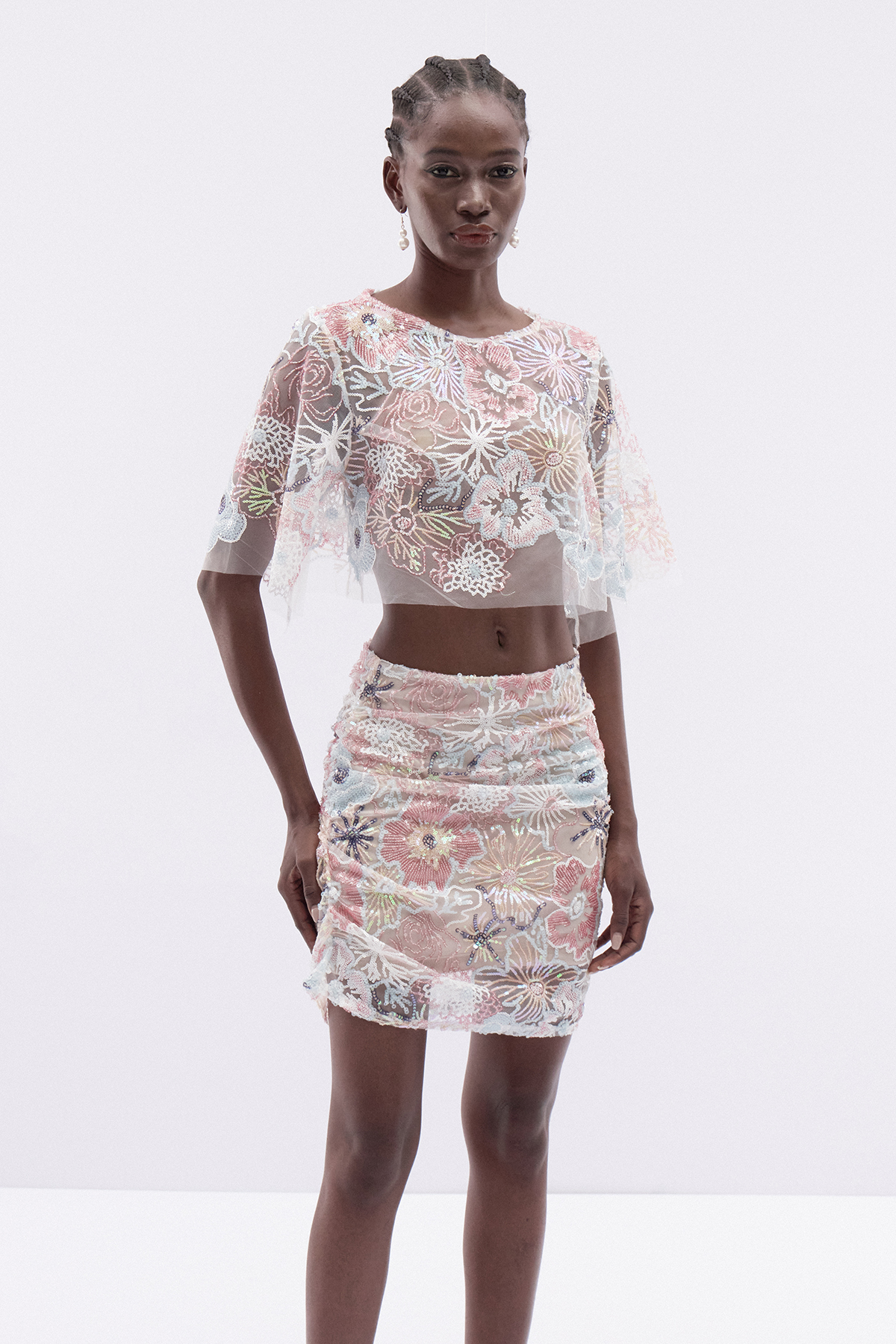 Katsuye Sequin Embellished Skirt Set