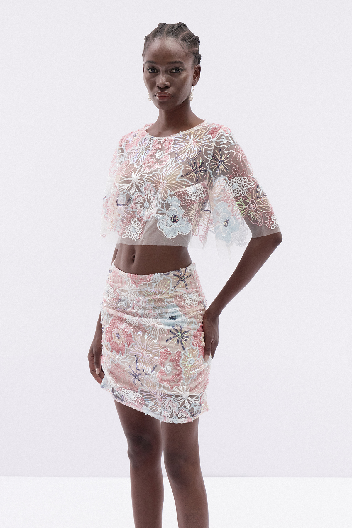 Katsuye Sequin Embellished Skirt Set