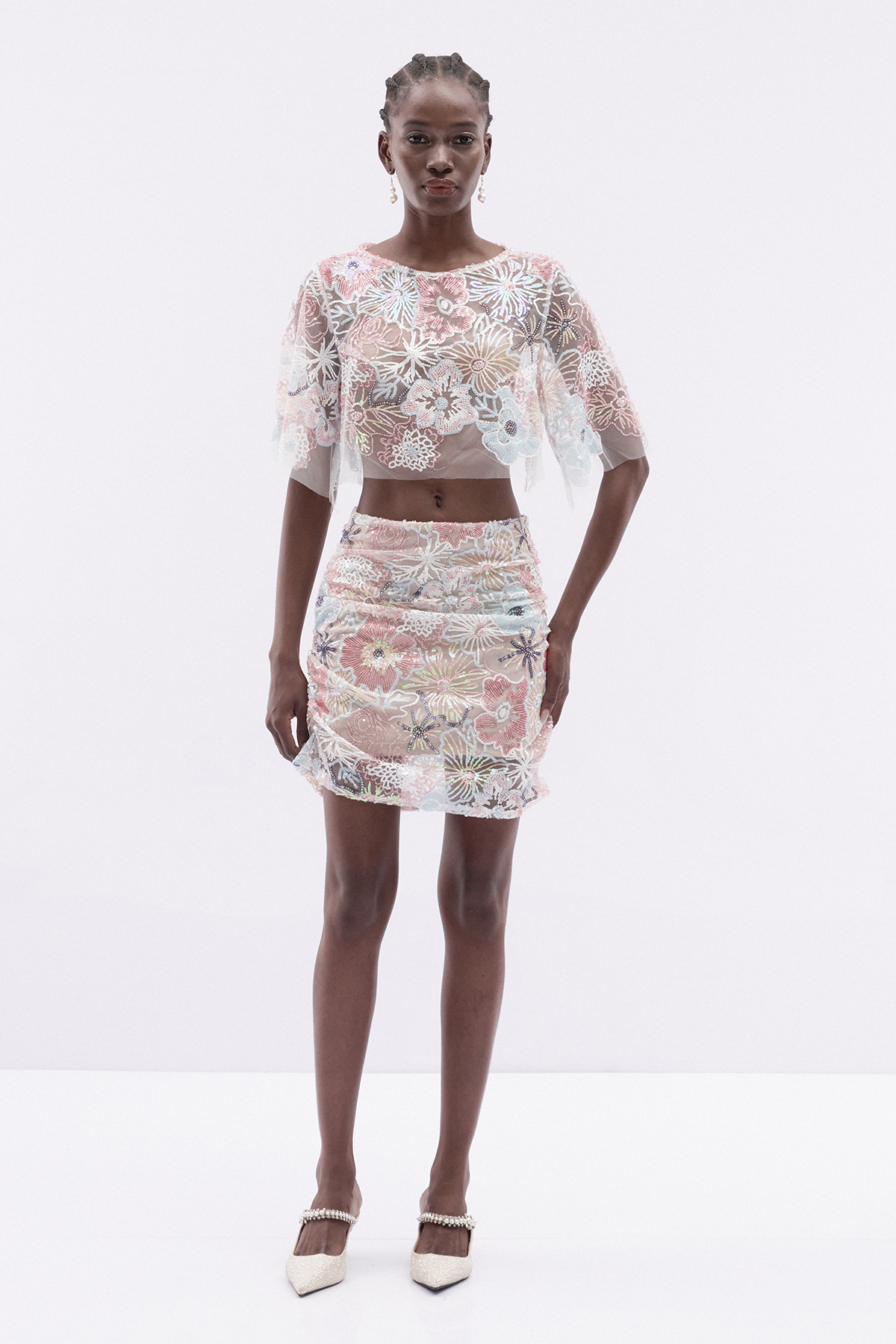 Katsuye Sequin Embellished Skirt Set