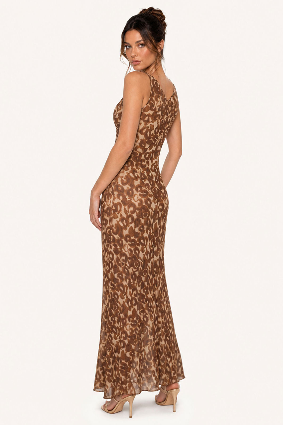Kaula Cowl Neck Print Maxi Dress