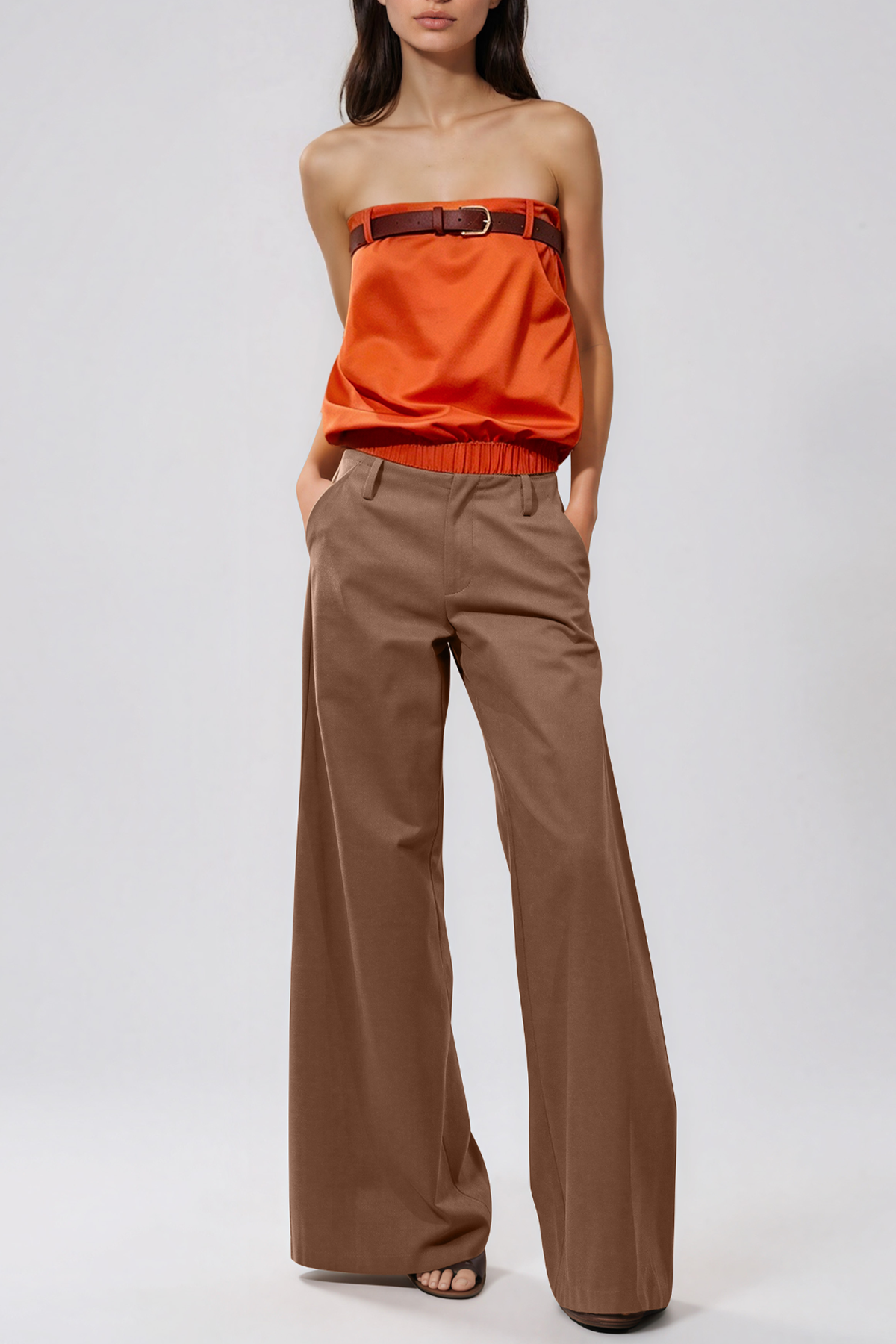 Kaveh Strapless Belt Pants Set