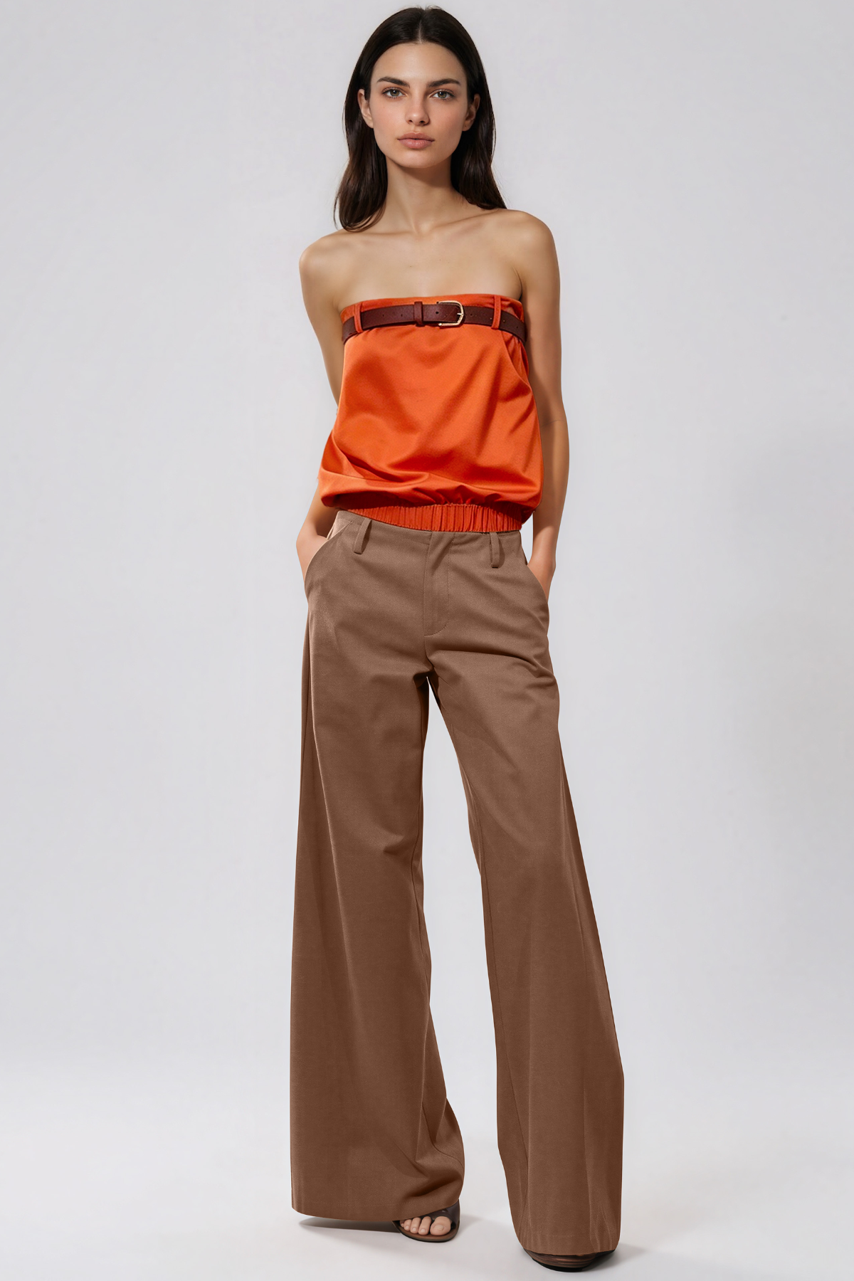 Kaveh Strapless Belt Pants Set