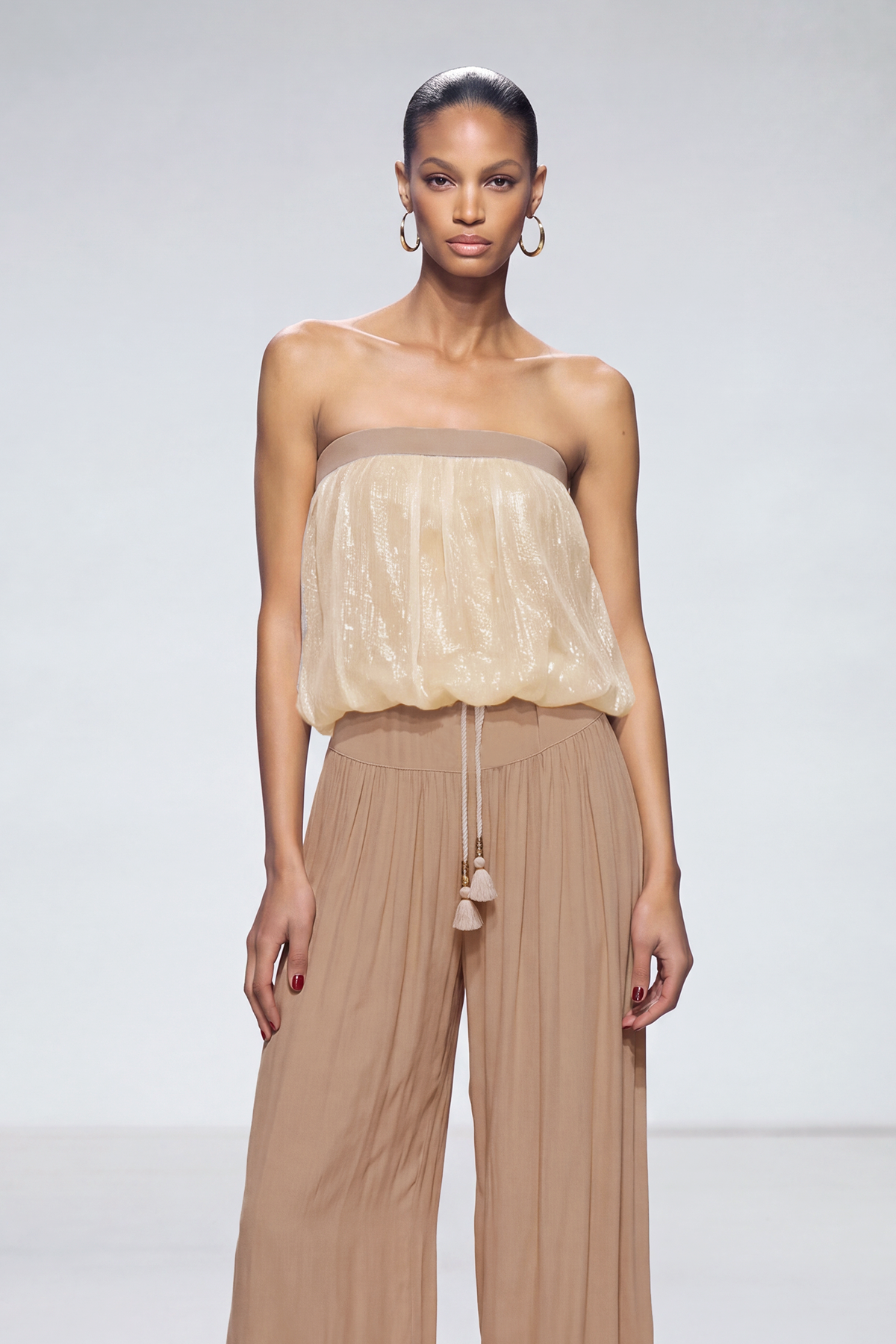 Kaveh Strapless Mesh Pants Set