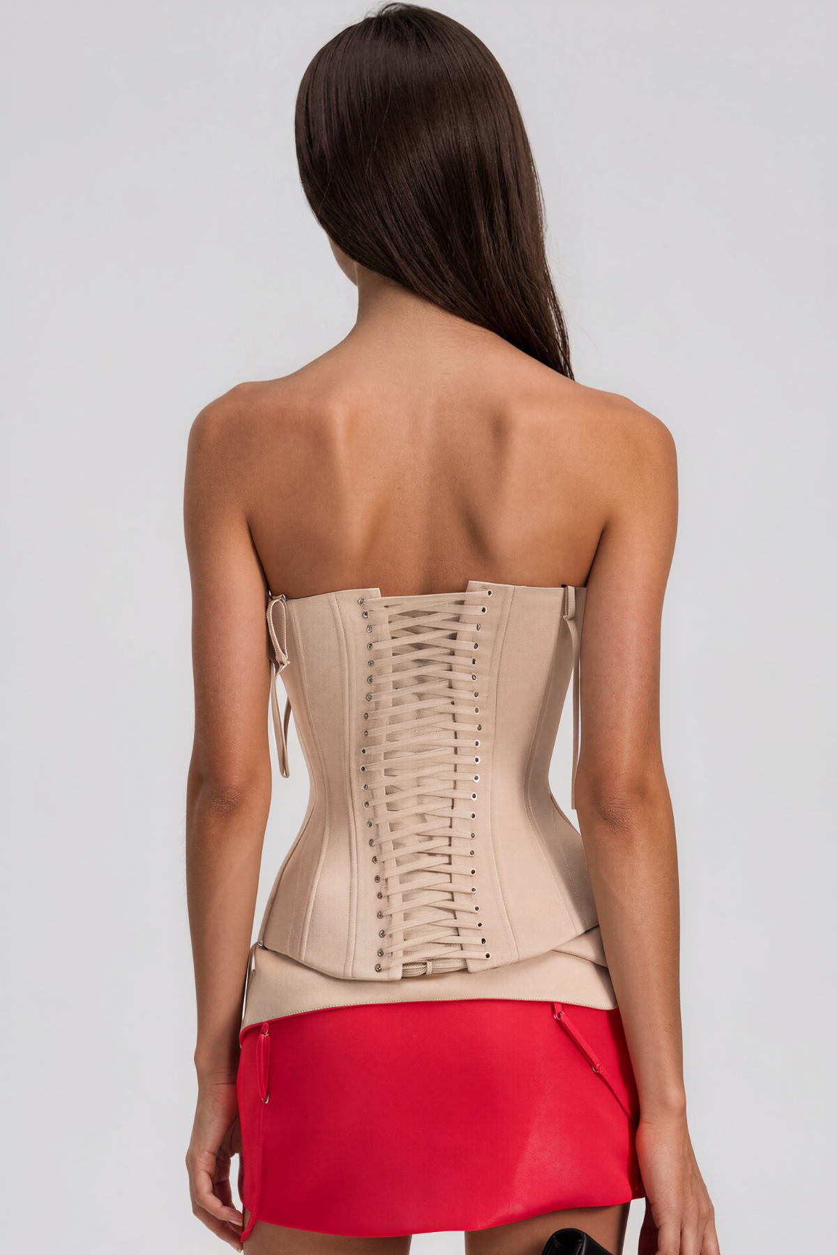 Kavi Spaghetti Corset Split Skirt Set