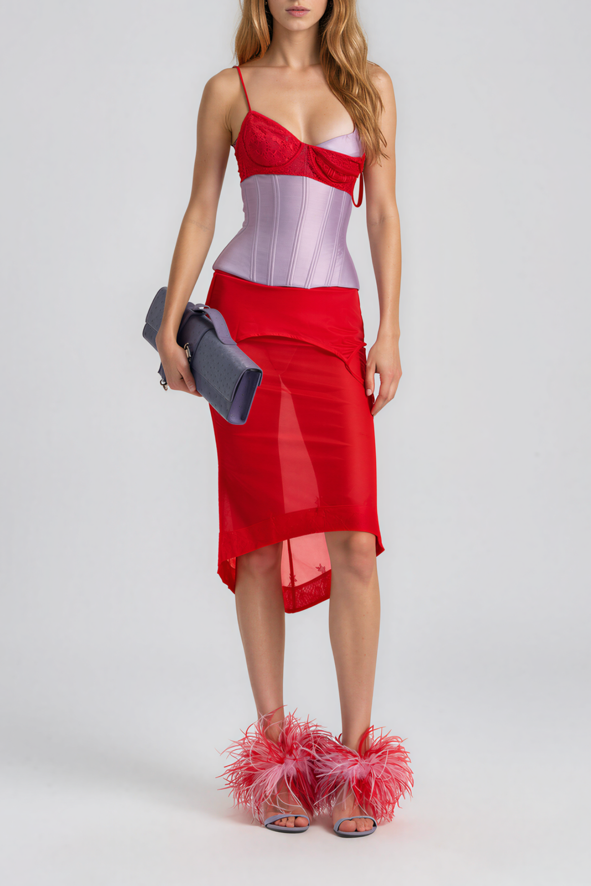 Kavi Spaghetti Deconstructed Mesh Skirt Set