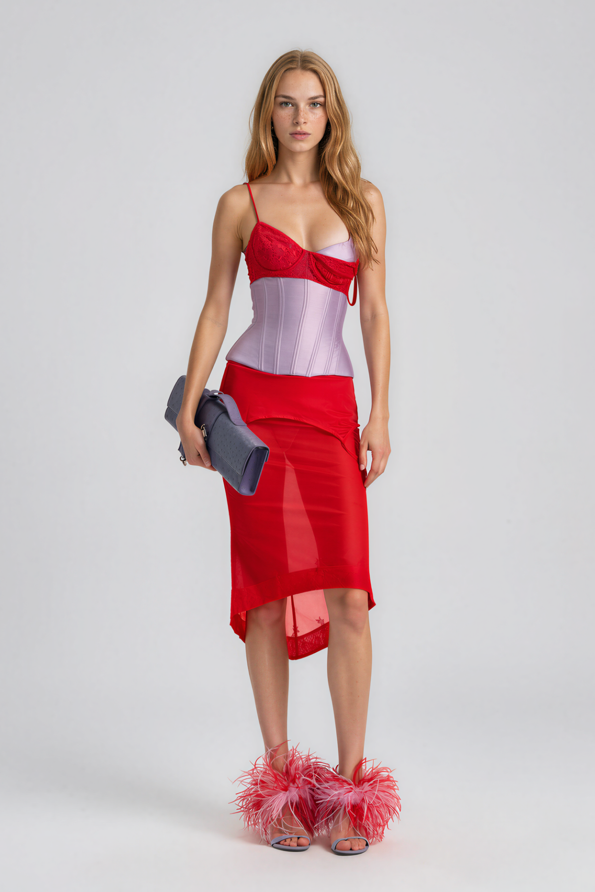 Kavi Spaghetti Deconstructed Mesh Skirt Set