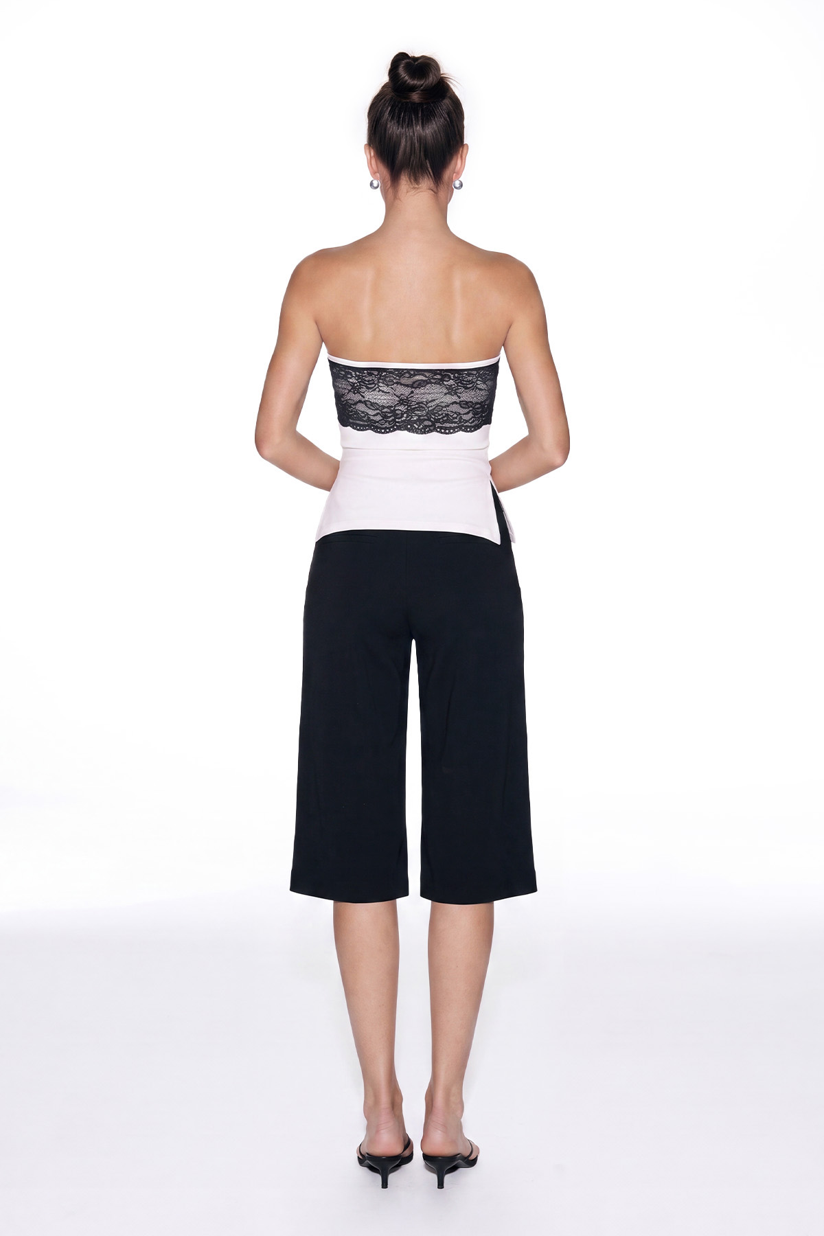 Kavindra Plunge Draped Lace Top