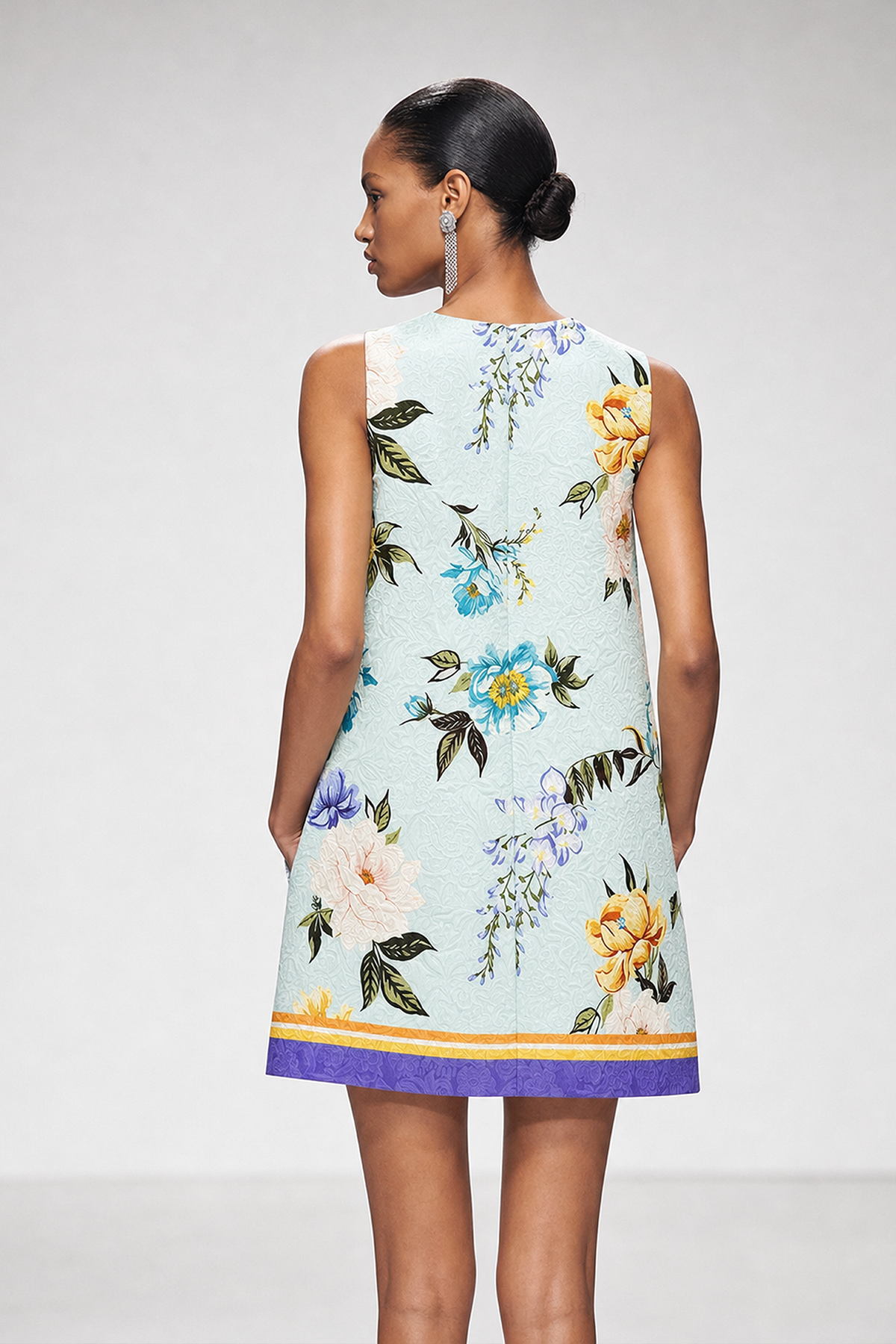Kavita Embellished Sleeveless Floral Mini Dress