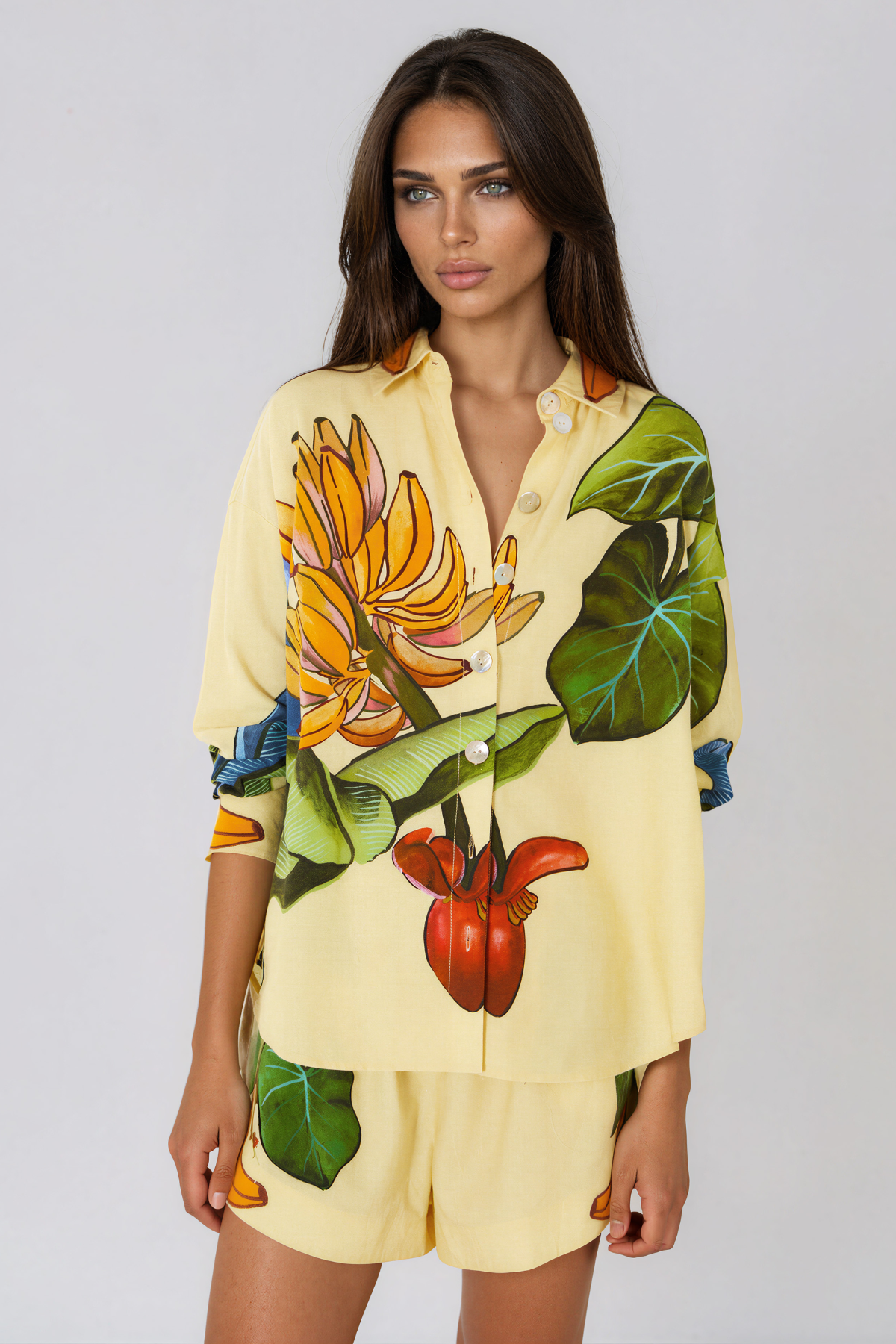 Kawai Long Sleeve Print Shorts Set