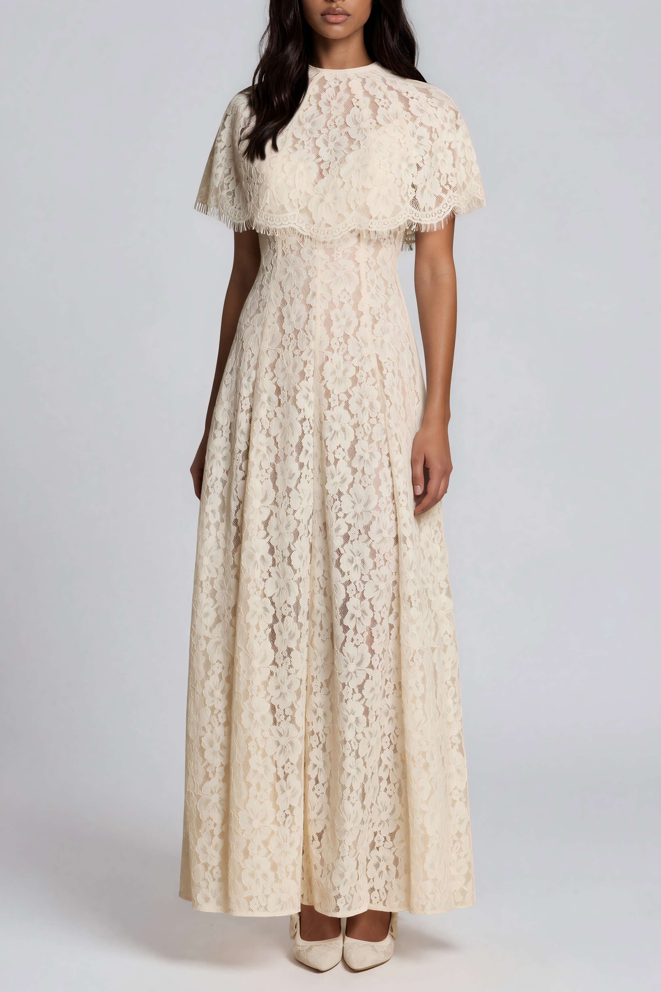 Kawena Lace Shawl Maxi Dress