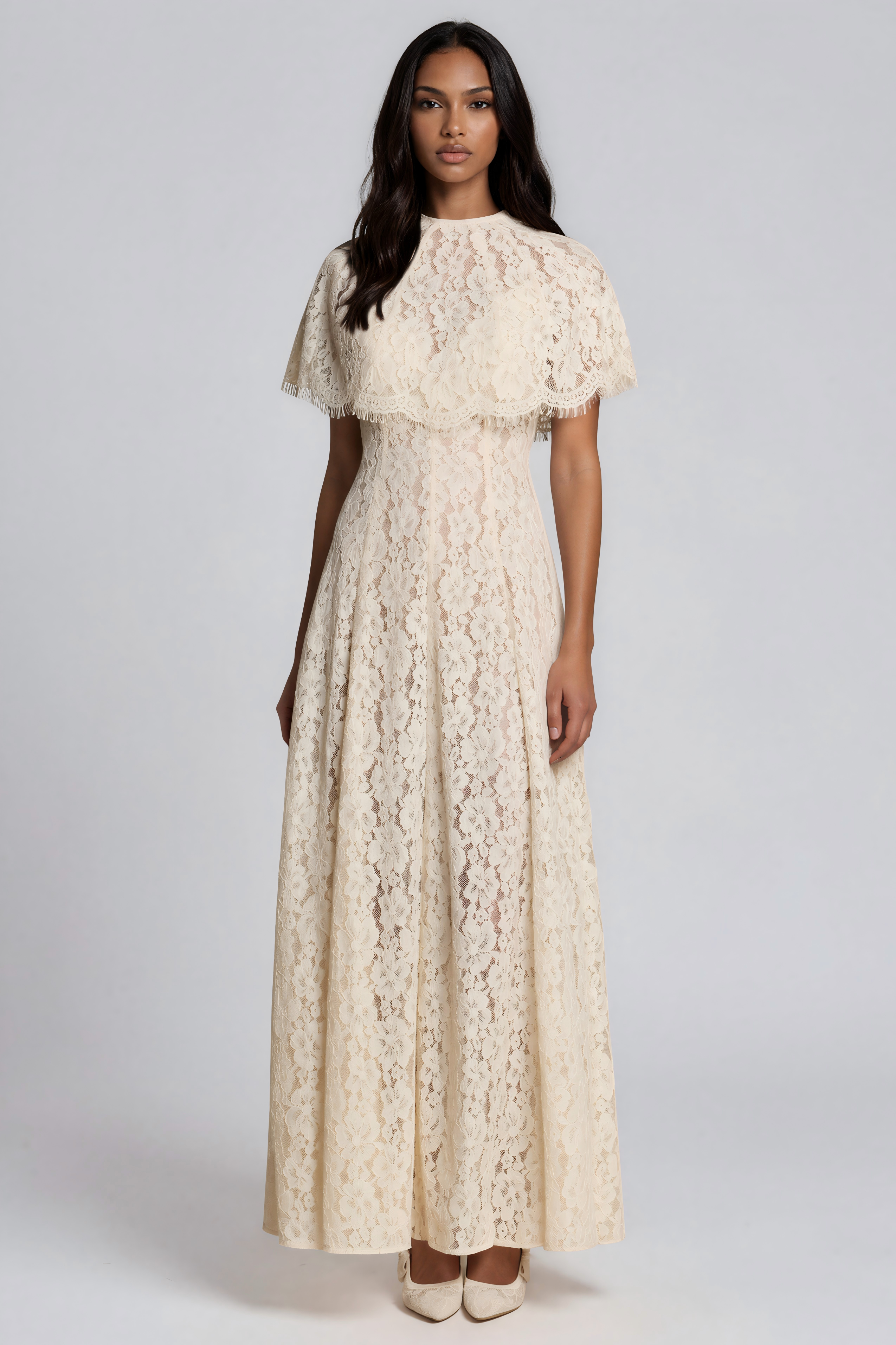 Kawena Lace Shawl Maxi Dress