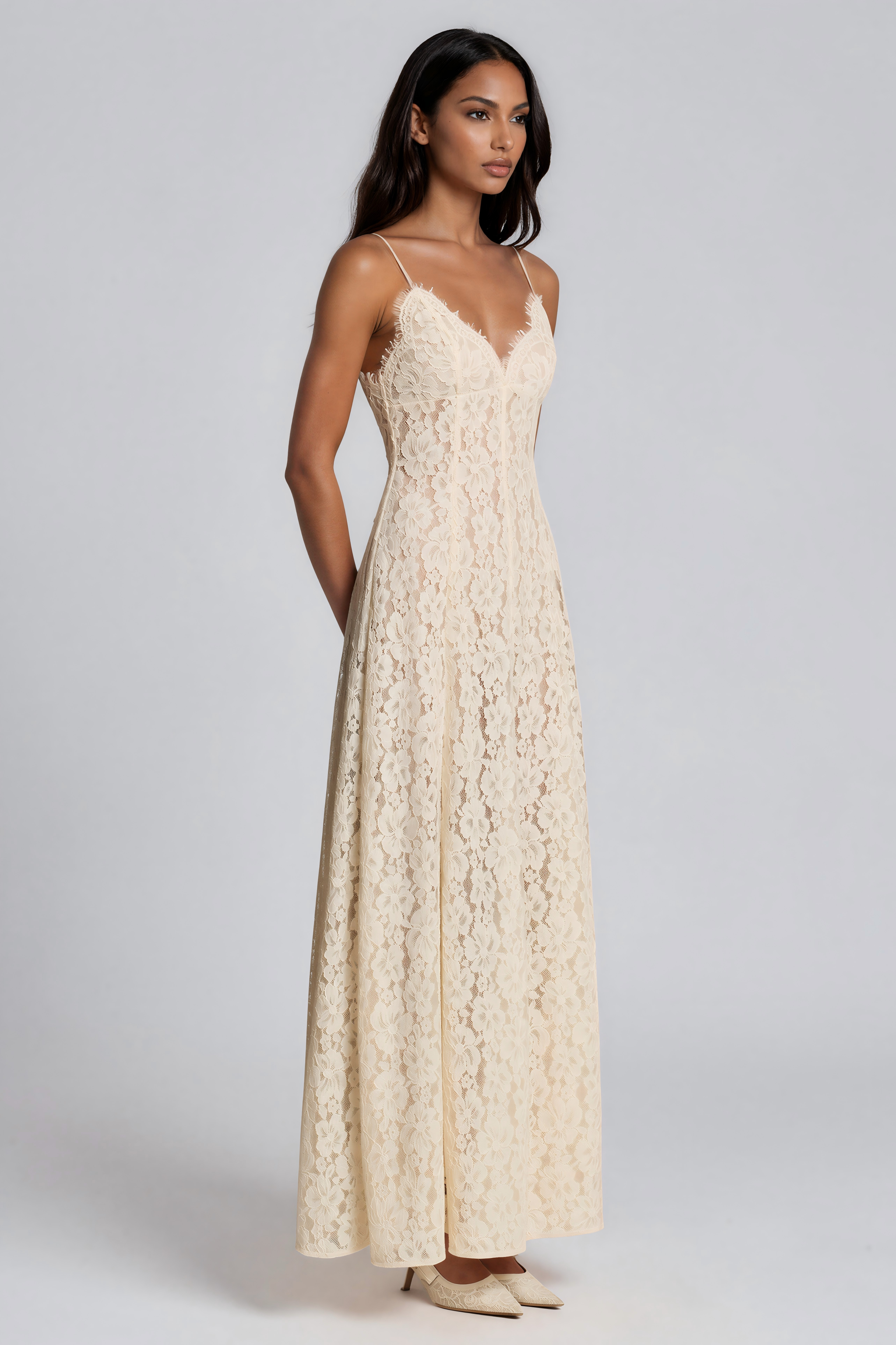 Kawena Lace Shawl Maxi Dress