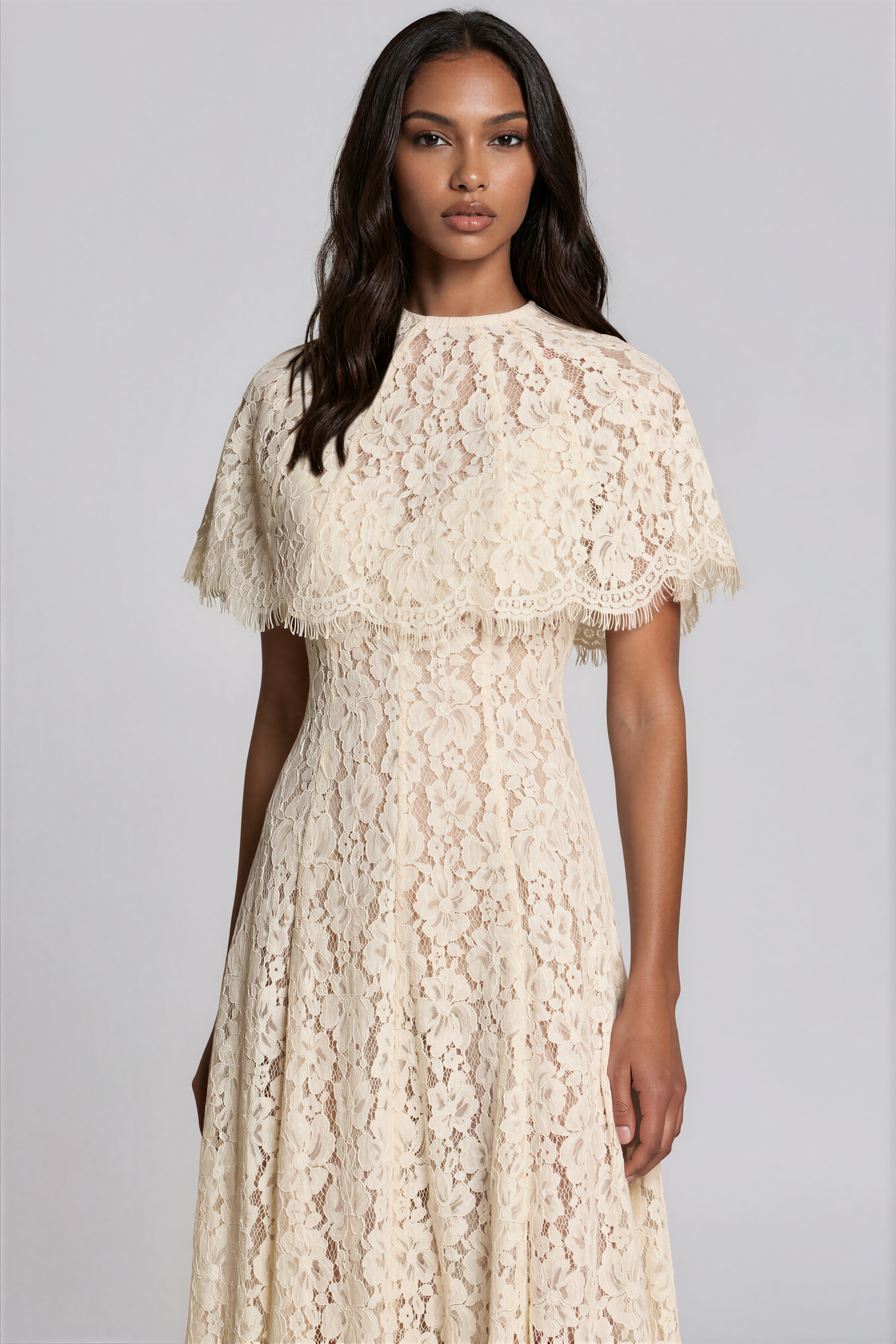 Kawena Lace Shawl Maxi Dress