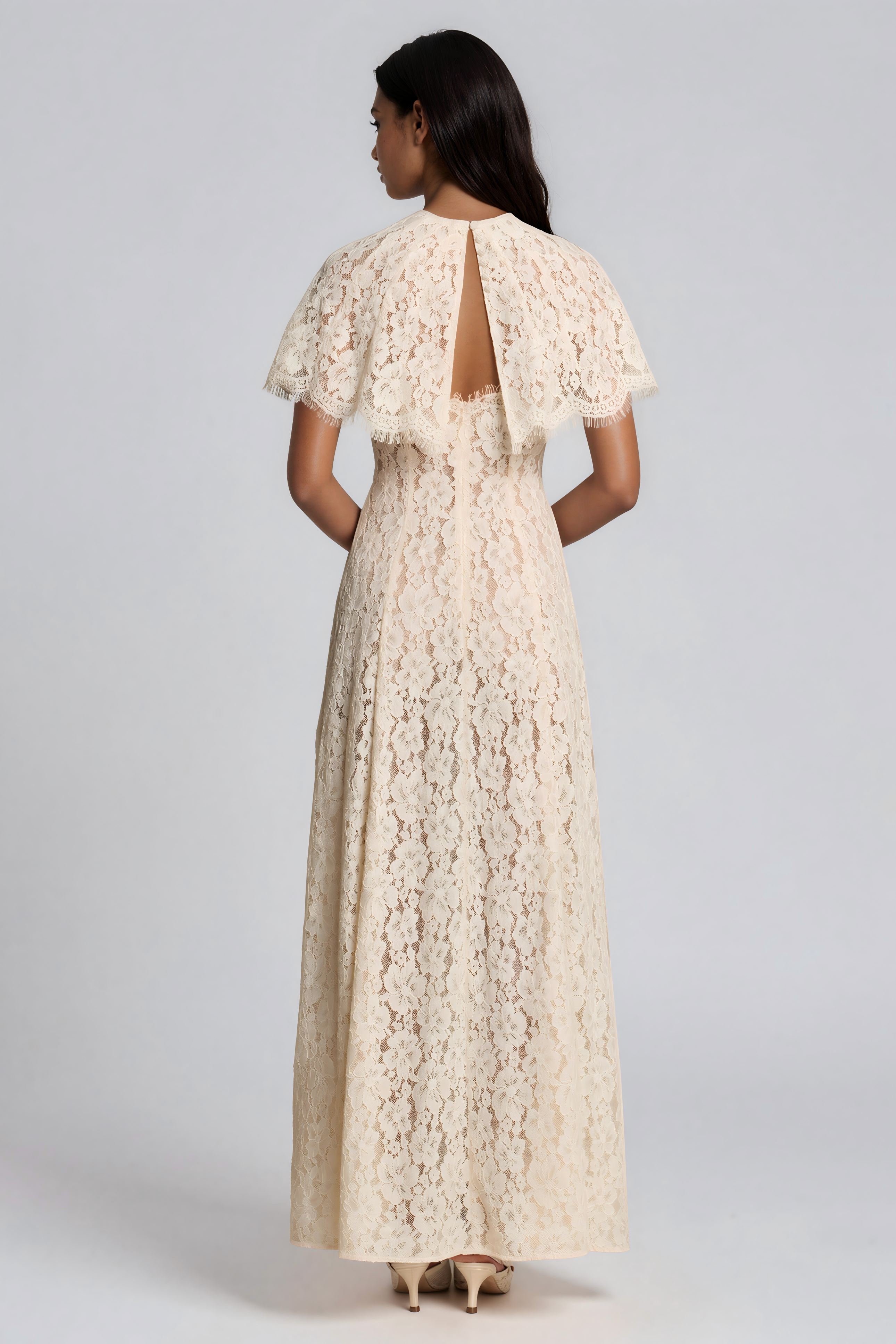 Kawena Lace Shawl Maxi Dress