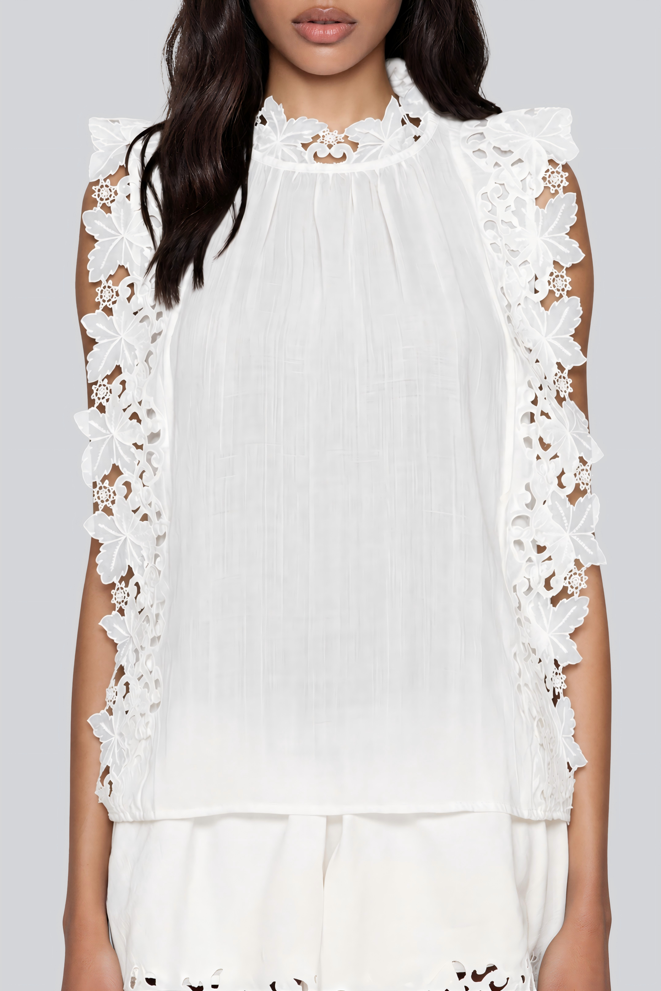 Kay Sleeveless Floral Embroidered Top