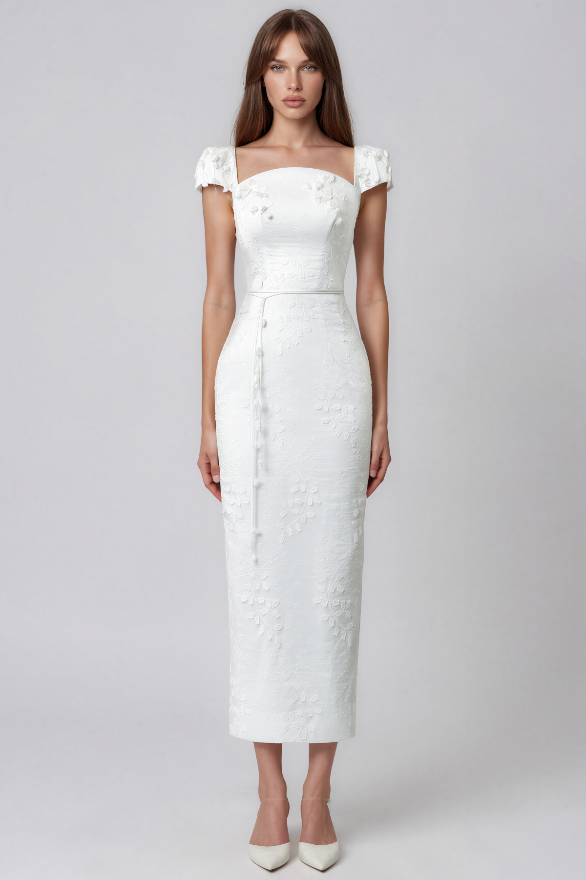 Kayaliya Embroidered Flower Maxi Dress