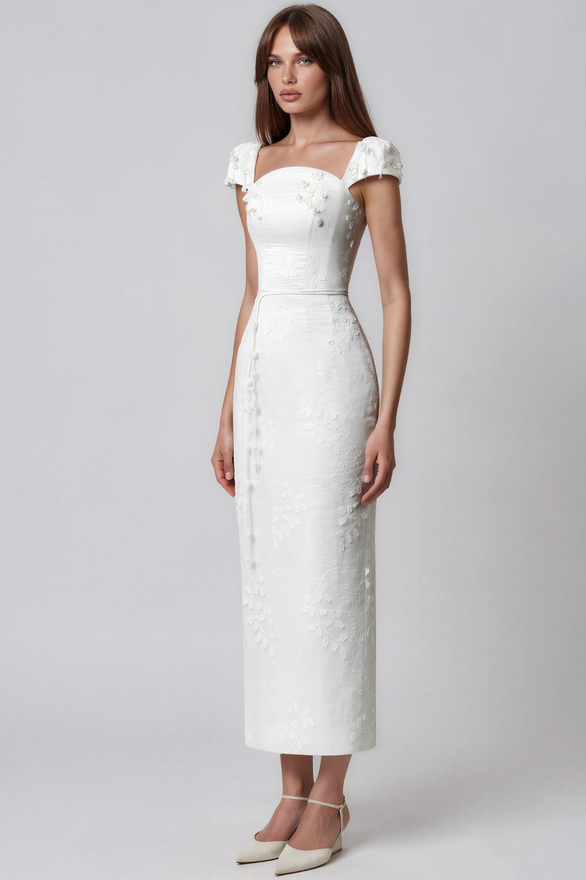 Kayaliya Embroidered Flower Maxi Dress