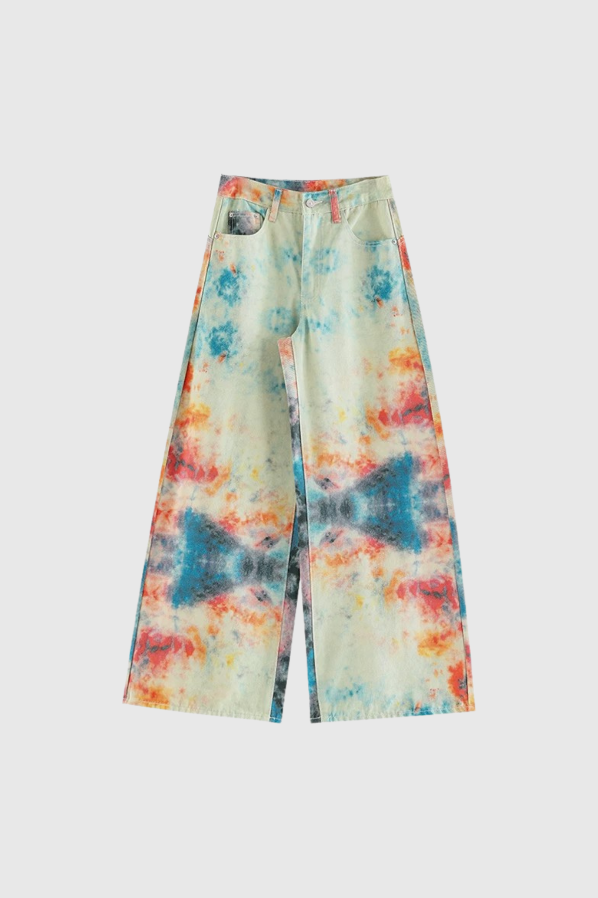 Kaybella Tie Dye Barrel Jeans