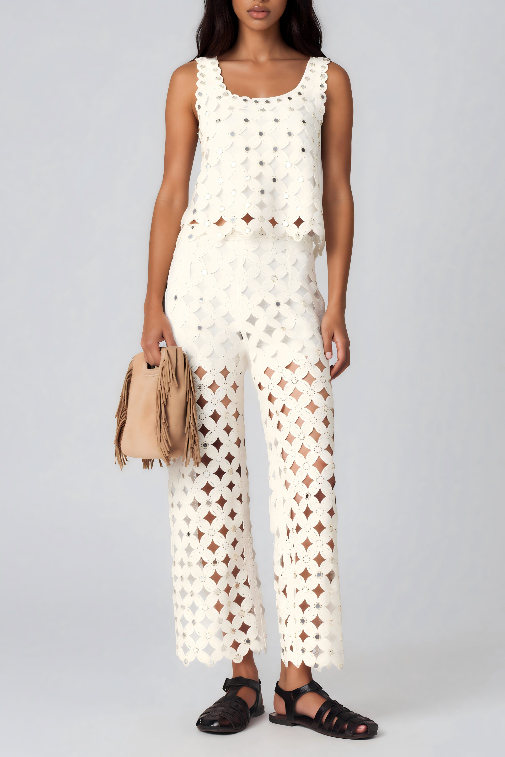 Kaycee Sleeveless Cutout Pants Set