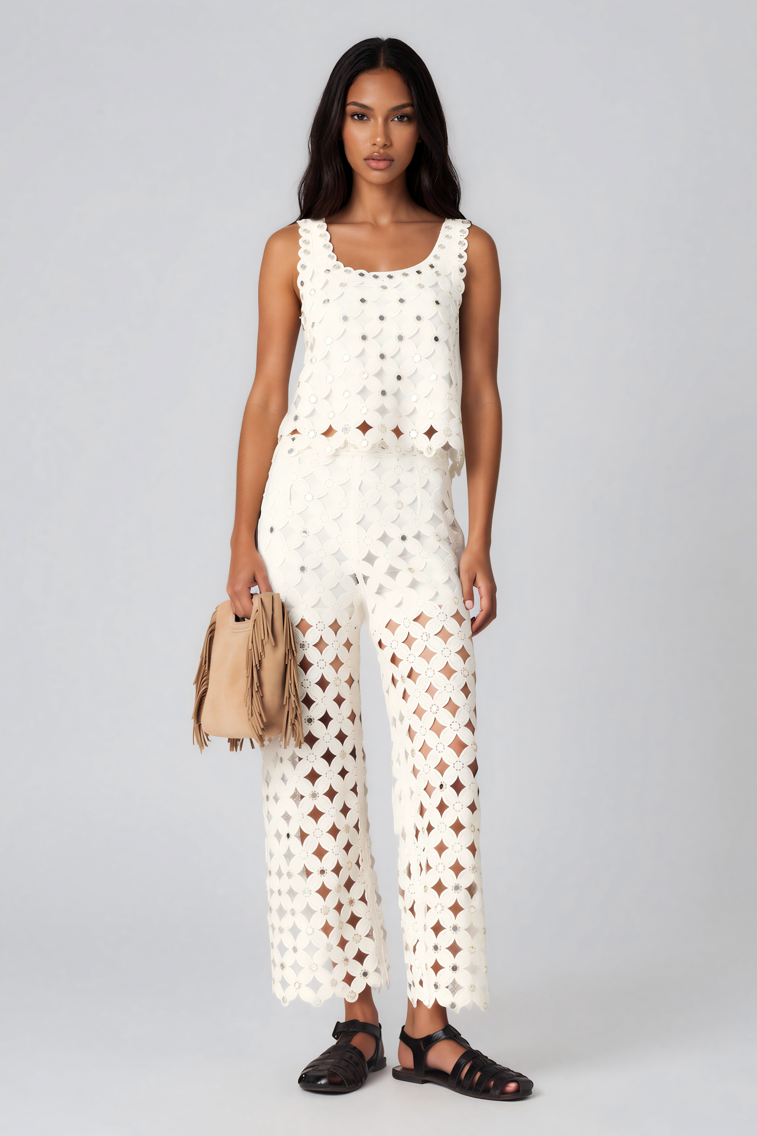 Kaycee Sleeveless Cutout Pants Set
