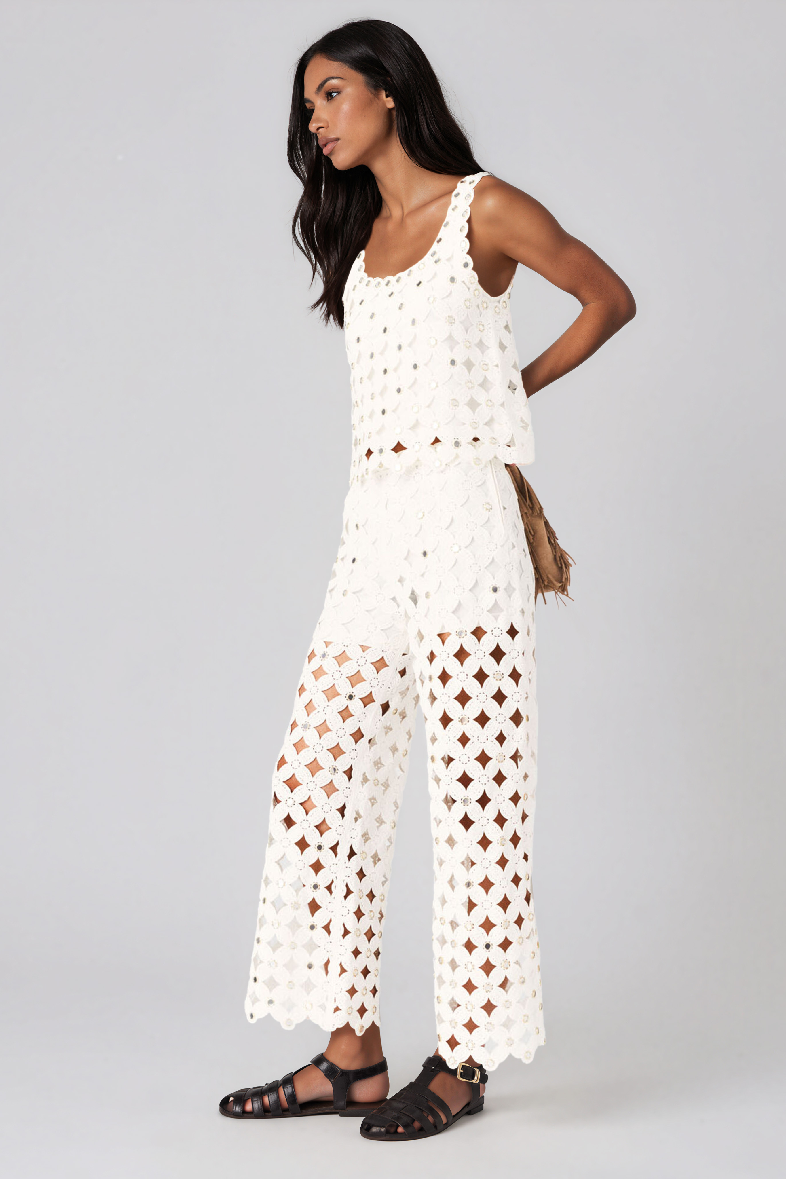 Kaycee Sleeveless Cutout Pants Set