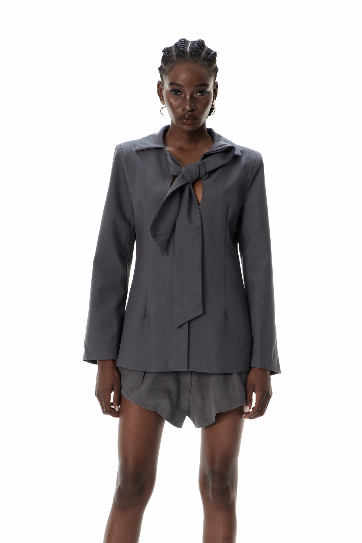 Kaydence Lace Up V Neck Blazer