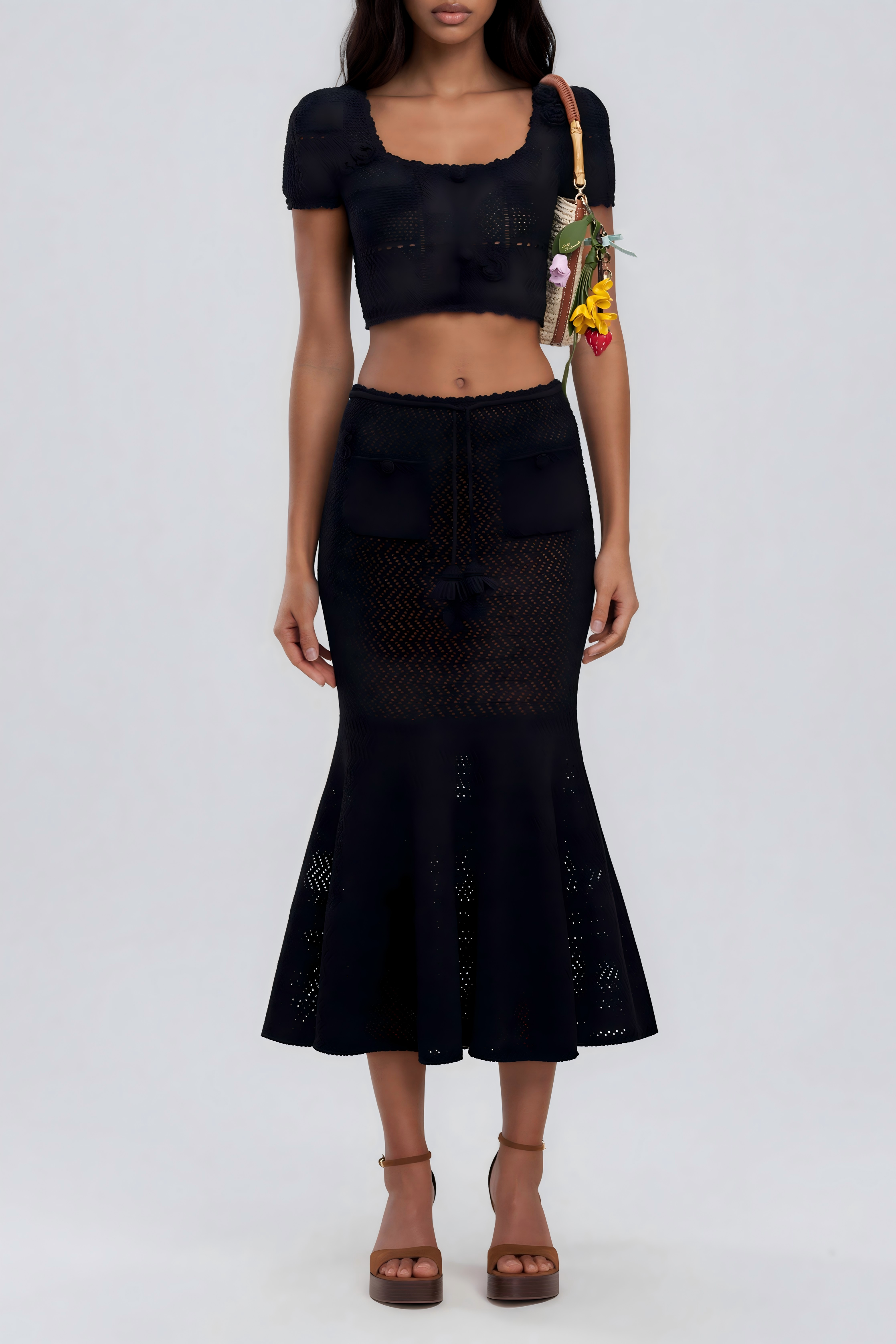 Kayleah Crop Mermaid Skirt Set