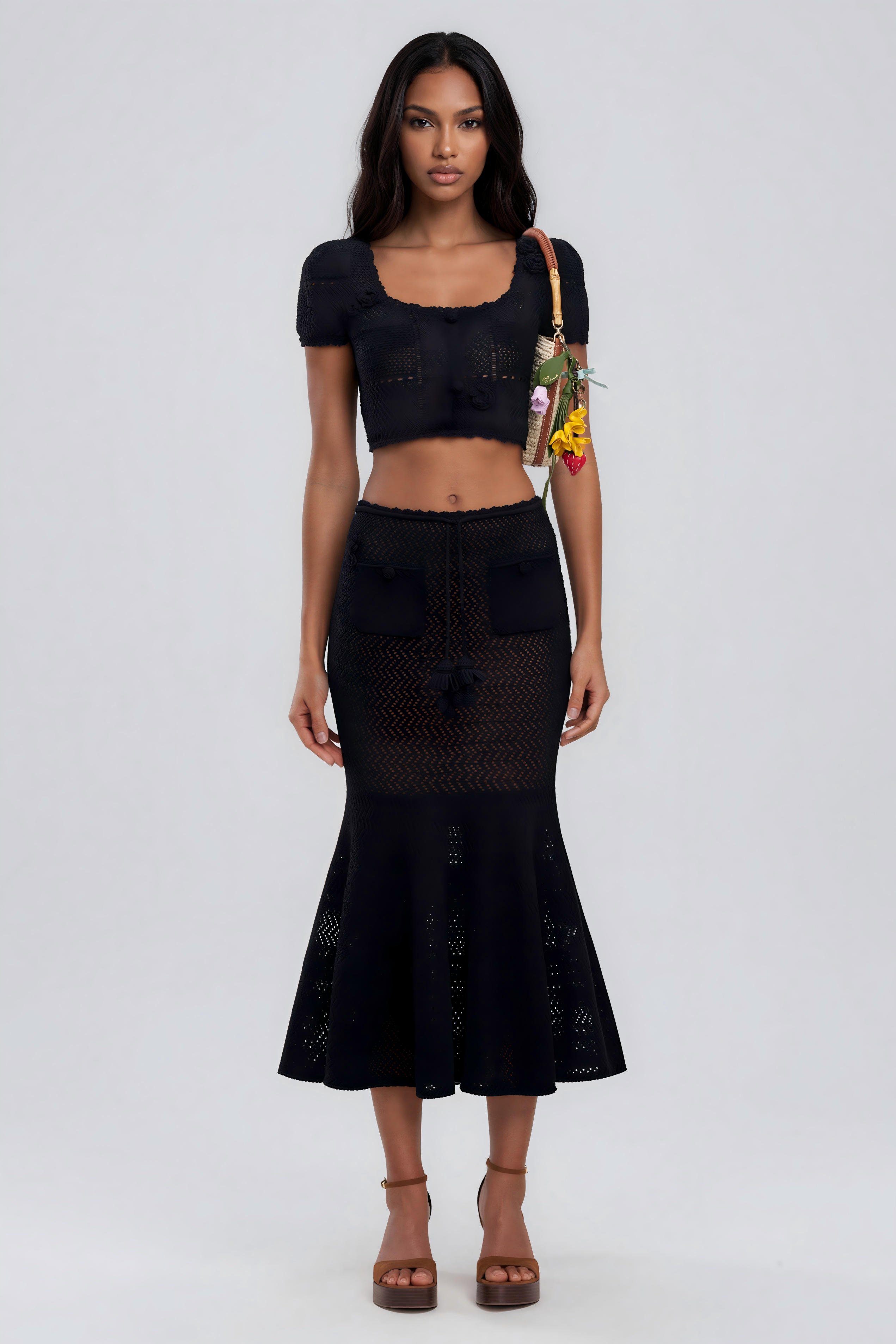 Kayleah Crop Mermaid Skirt Set