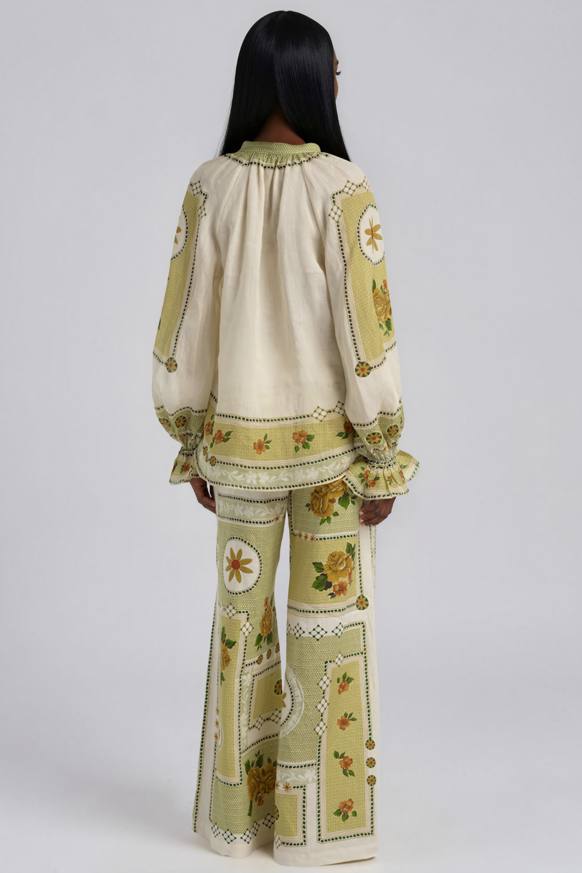 Kayode Balloon Sleeve Floral Pants Set