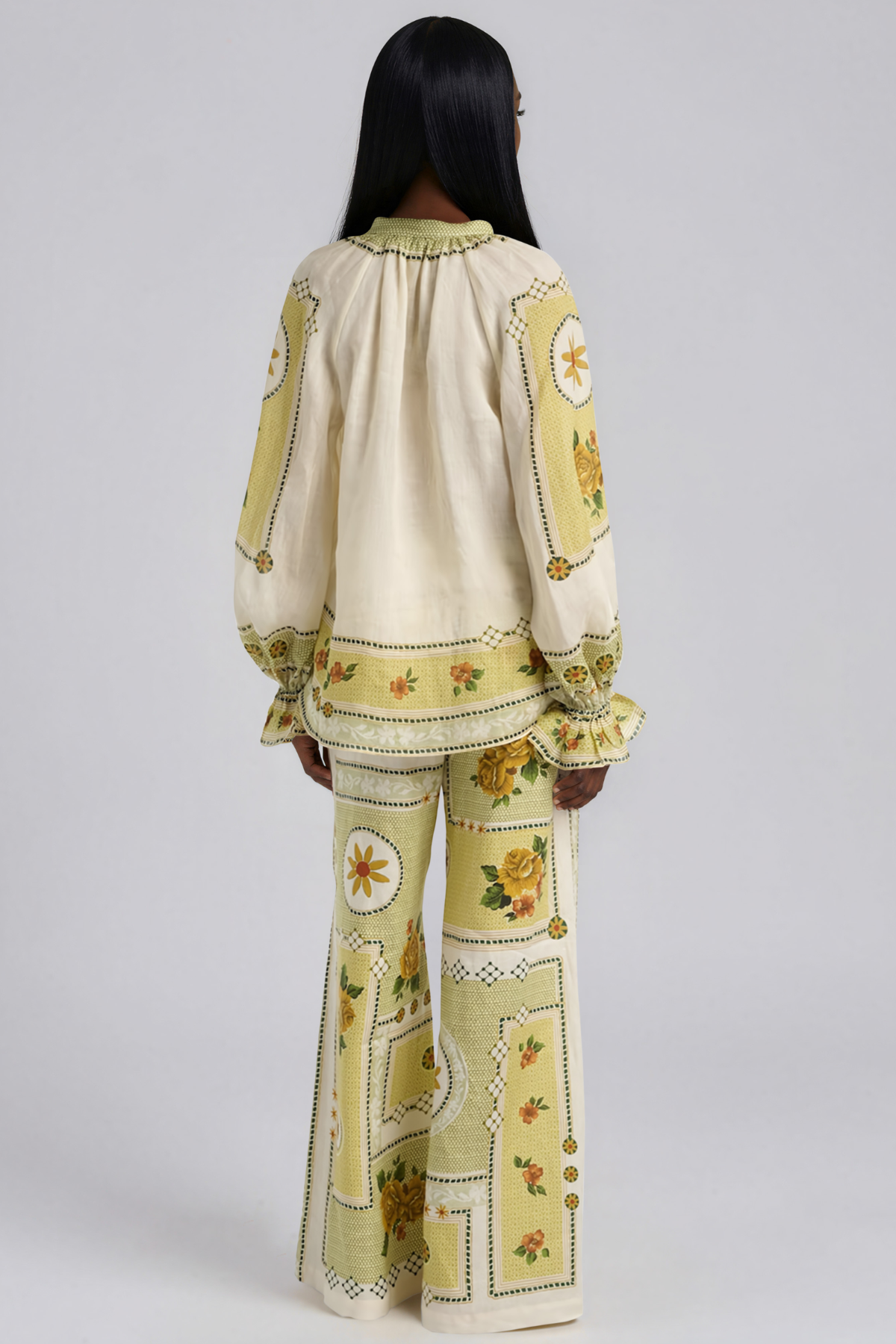 Kayode Balloon Sleeve Floral Pants Set