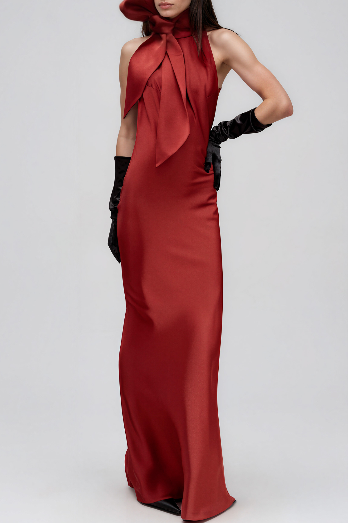 Kayoko Halter Neck Tie Up  Maxi Dress