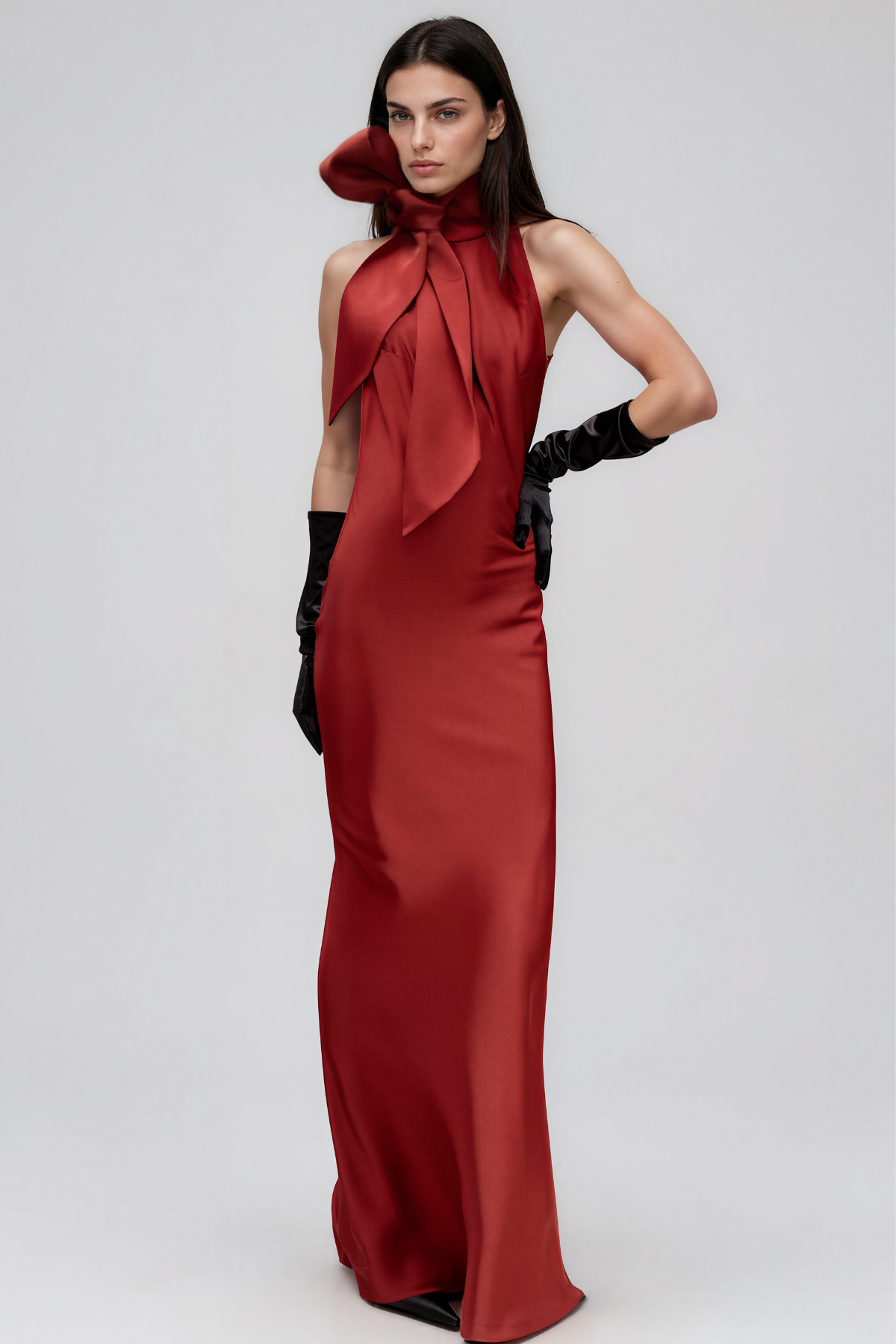 Kayoko Halter Neck Tie Up  Maxi Dress