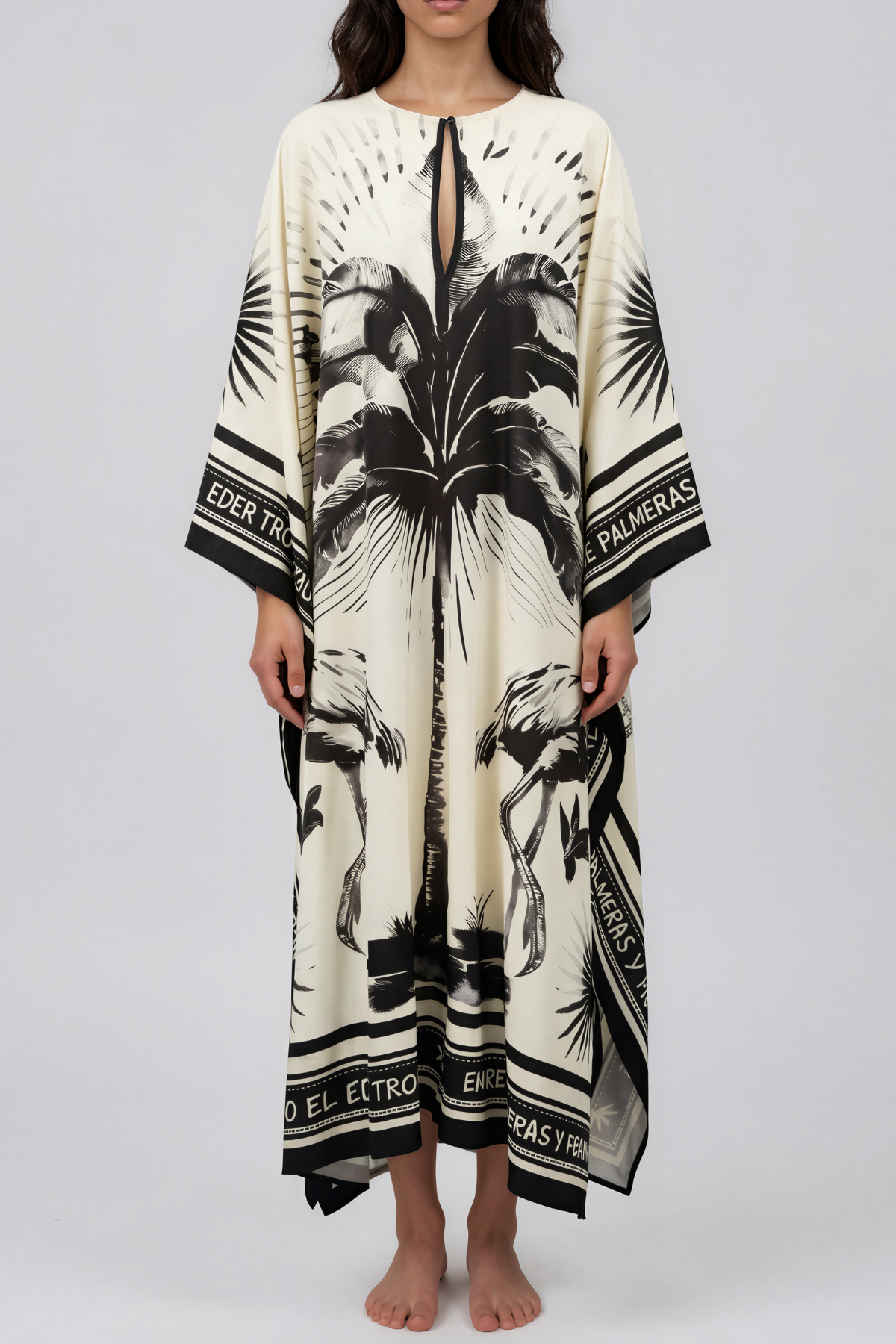 Kayonga Cape Sleeve Print Maxi Dress