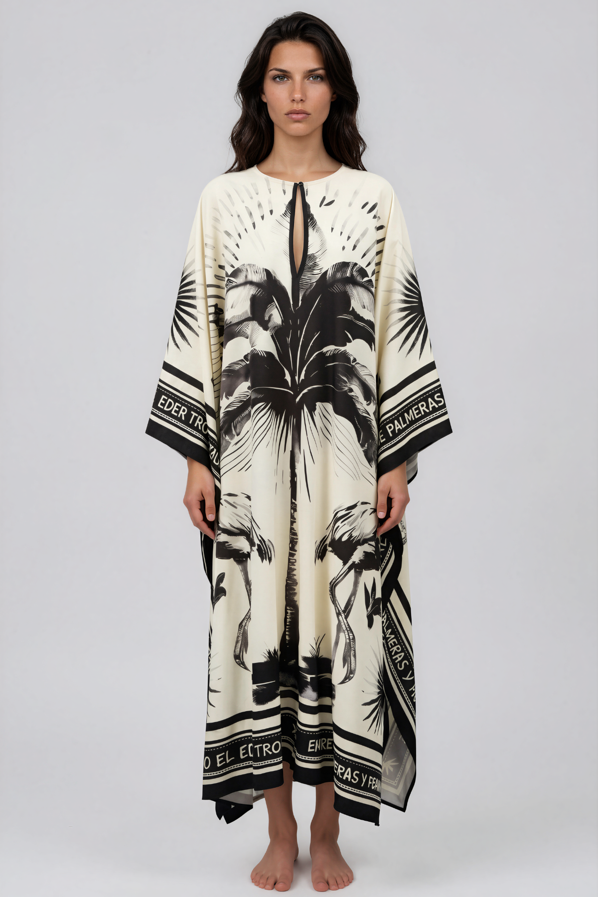 Kayonga Cape Sleeve Print Maxi Dress
