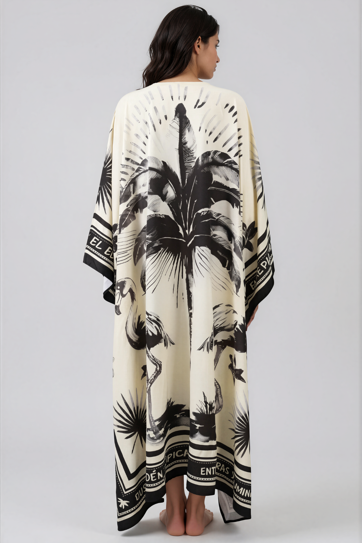 Kayonga Cape Sleeve Print Maxi Dress