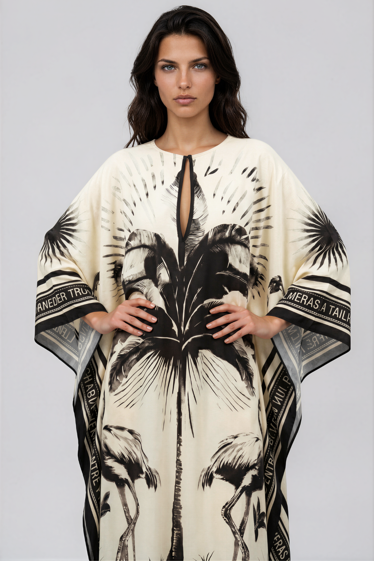 Kayonga Cape Sleeve Print Maxi Dress