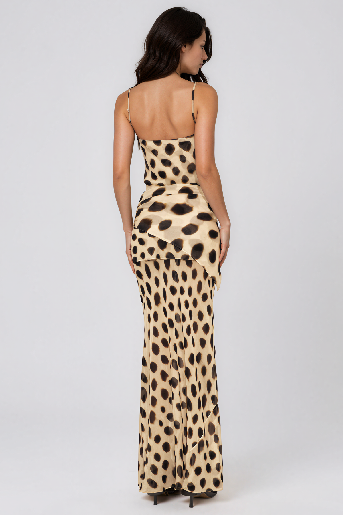Kayson Spaghetti Tie Up Mesh Maxi Dress