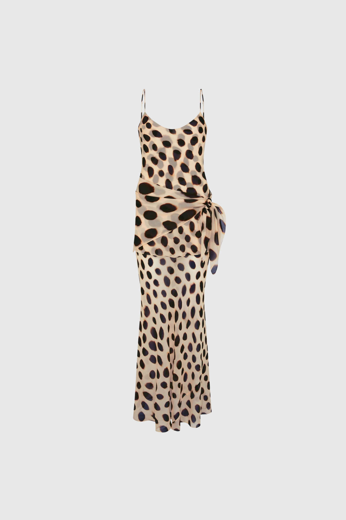 Kayson Spaghetti Tie Up Mesh Maxi Dress