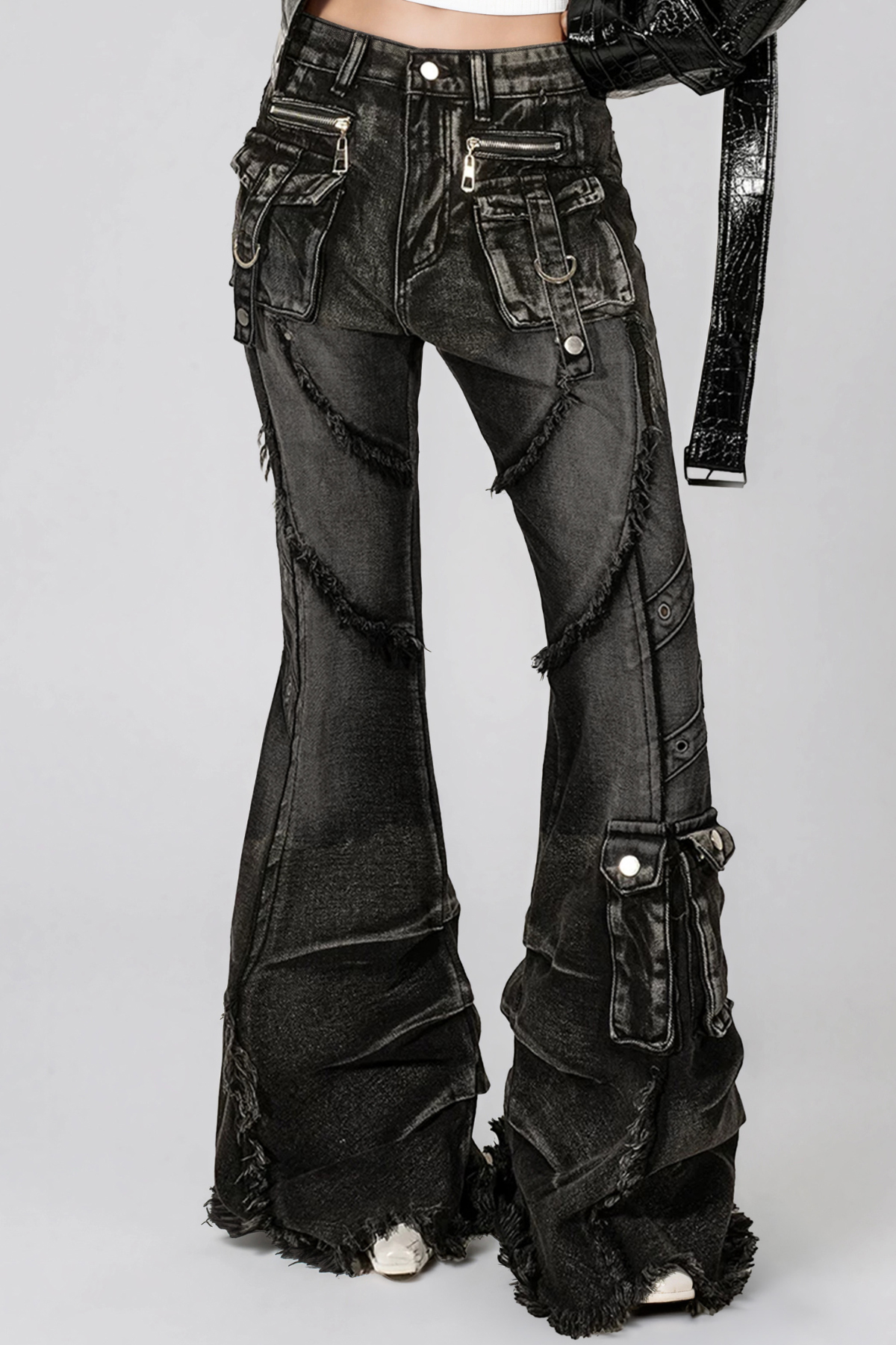 Kazimiera Bleached Fringe Bootcut Jeans