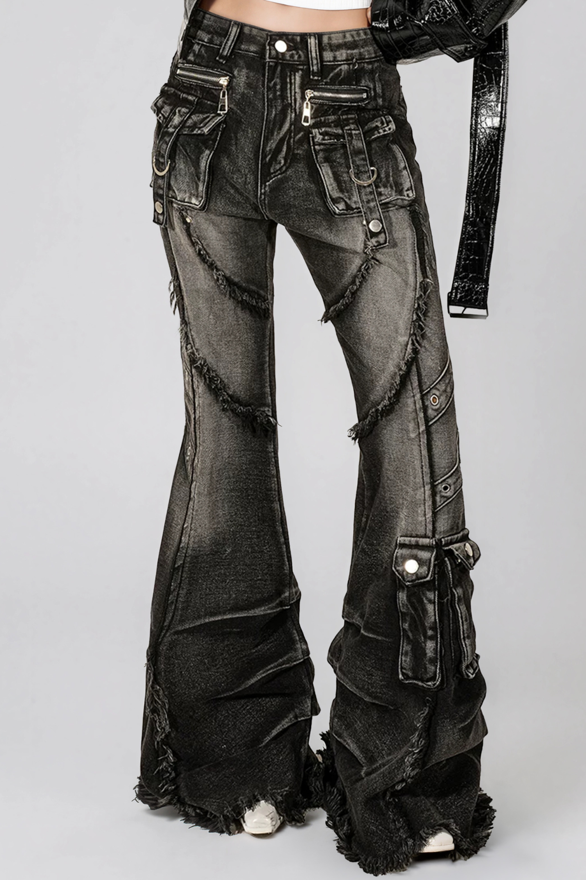 Kazimiera Bleached Fringe Bootcut Jeans
