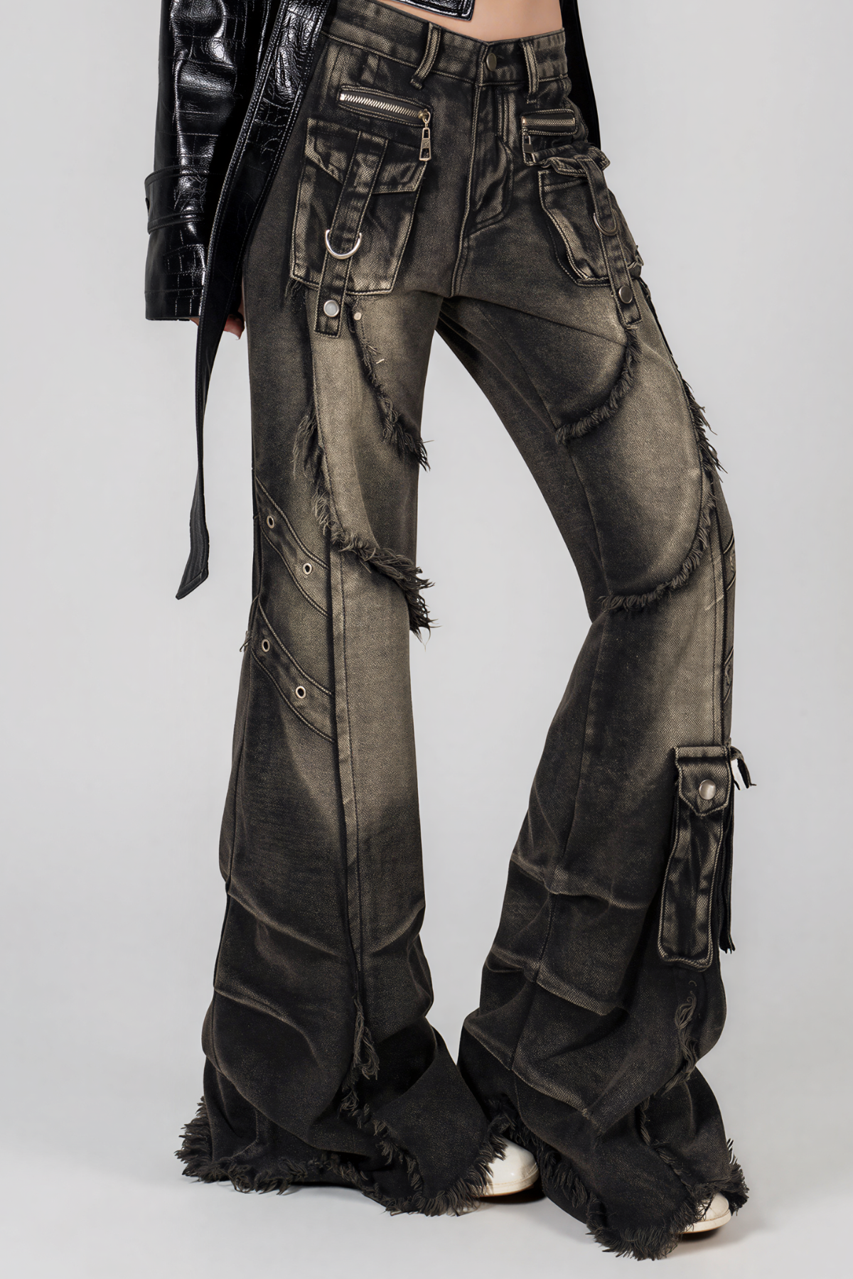 Kazimiera Bleached Fringe Bootcut Jeans