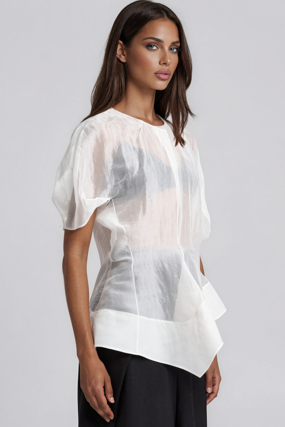 Kazuaki Mesh Asymmetric Top