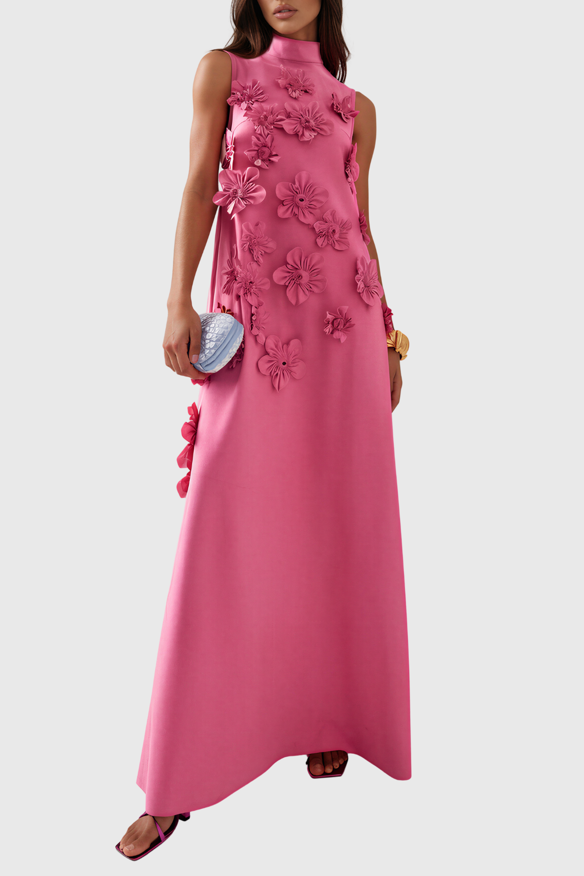 Kazuha Sleeveless Flower Maxi Dress