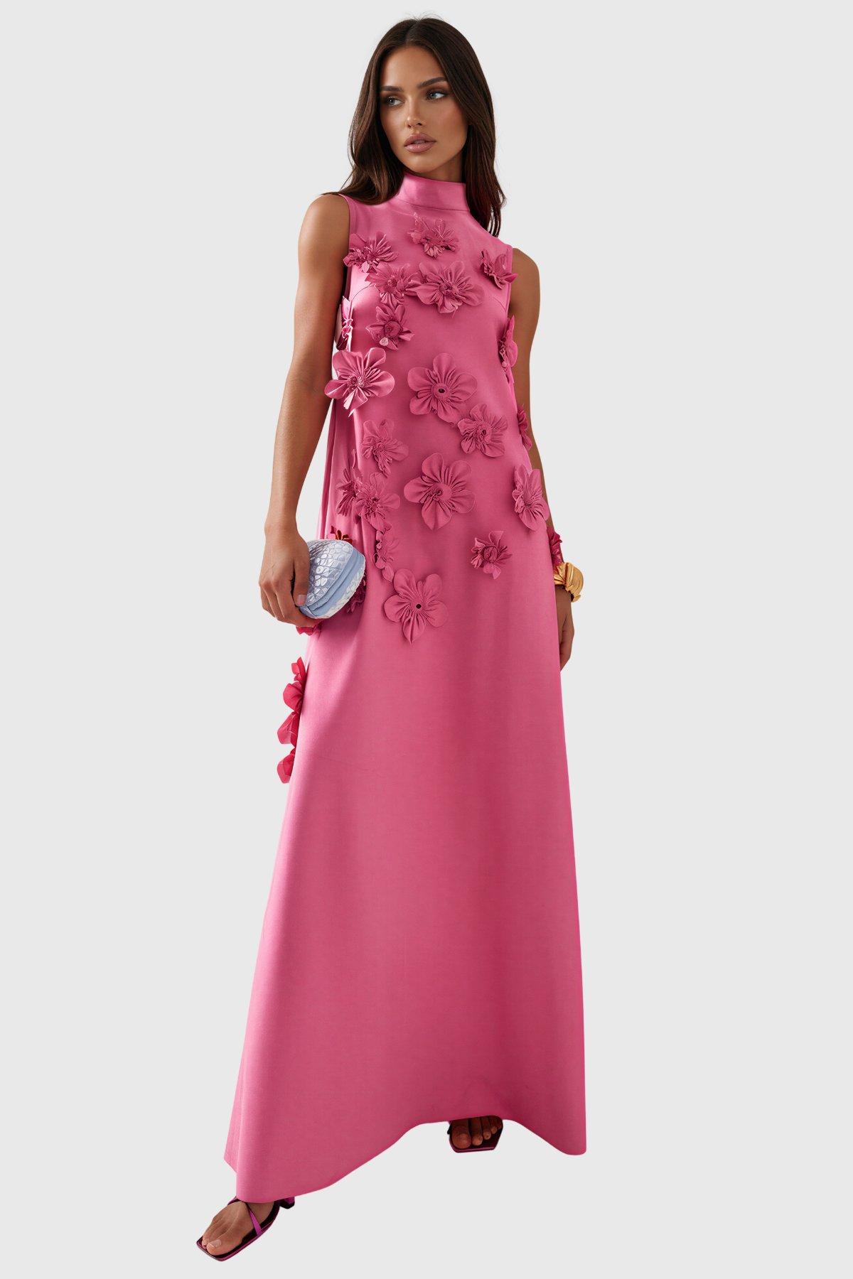 Kazuha Sleeveless Flower Maxi Dress