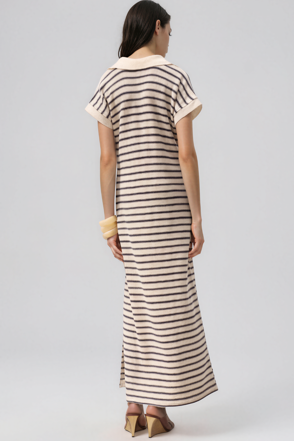 Kazuma V Neck Stripe Maxi Dress