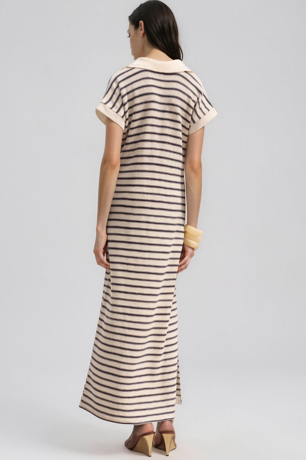 Kazuma V Neck Stripe Maxi Dress